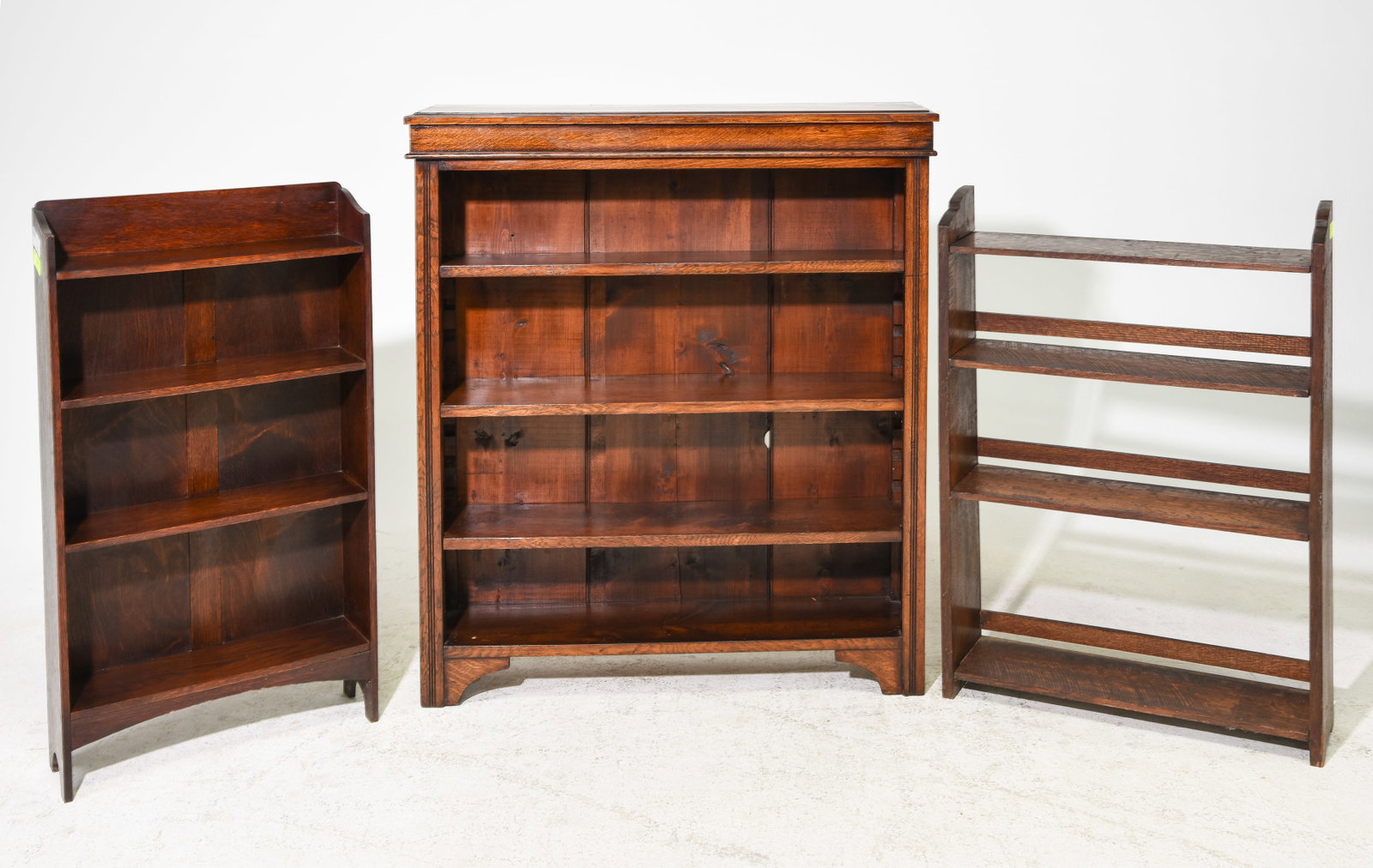 3 British Oak Open Shelf Bookcases (1 of 5)