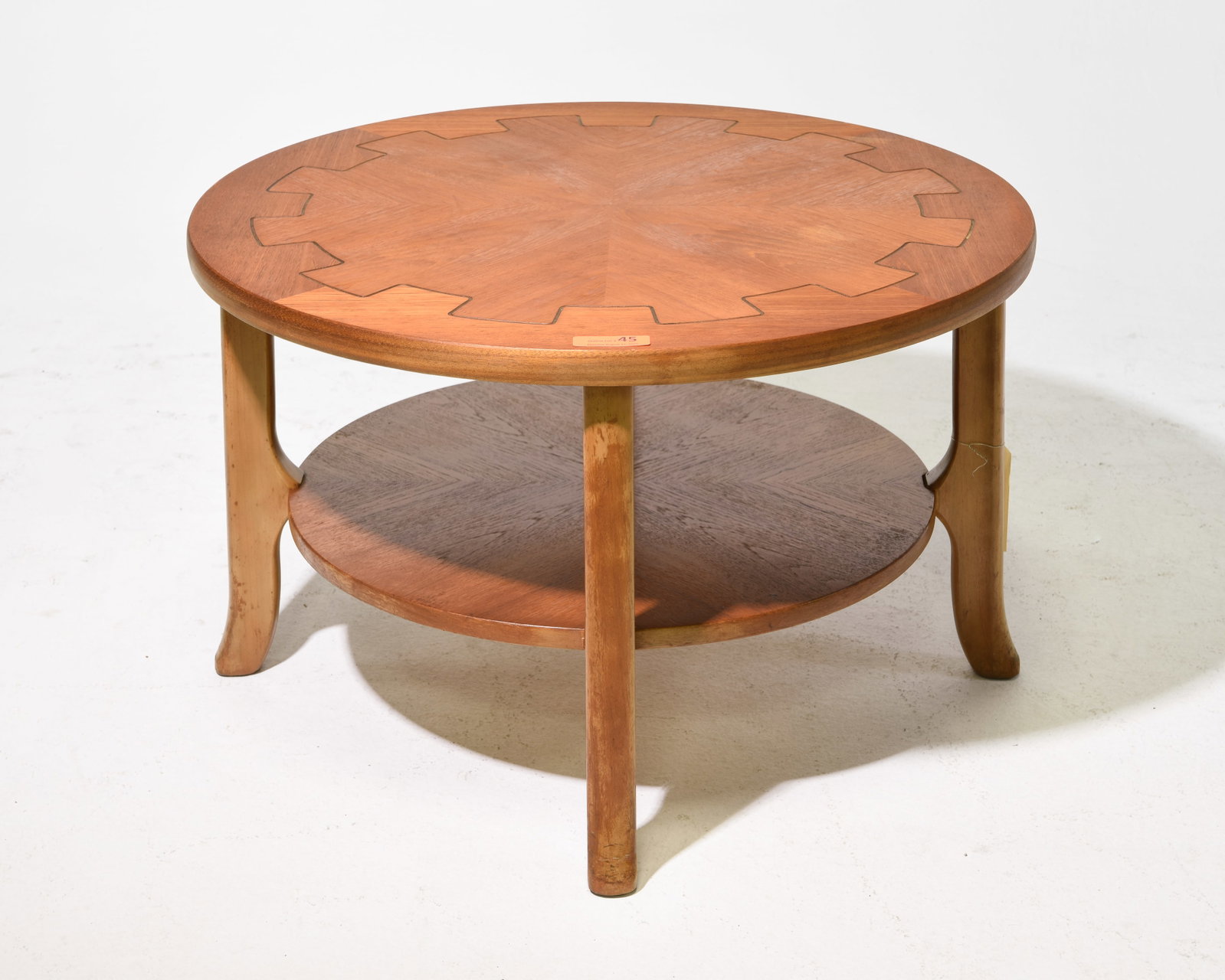 Mid Century Modern "Cog Wheel" Top Coffee Table (1 of 5)