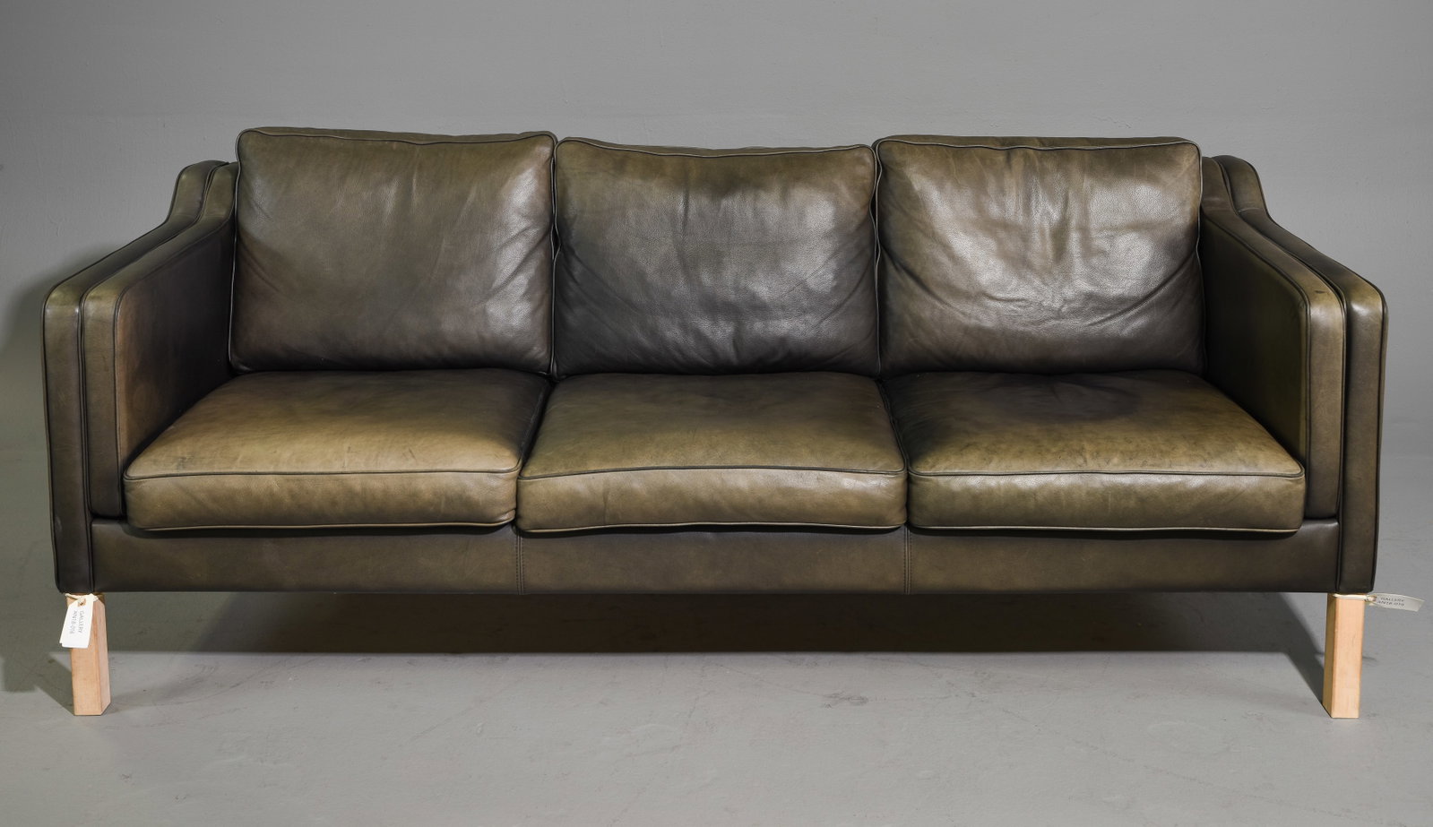 Danish Modern Leather Three Seater Sofa (1 of 5)