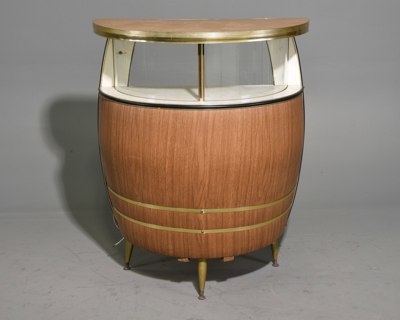 Mid Century Modern Barrell Home Bar