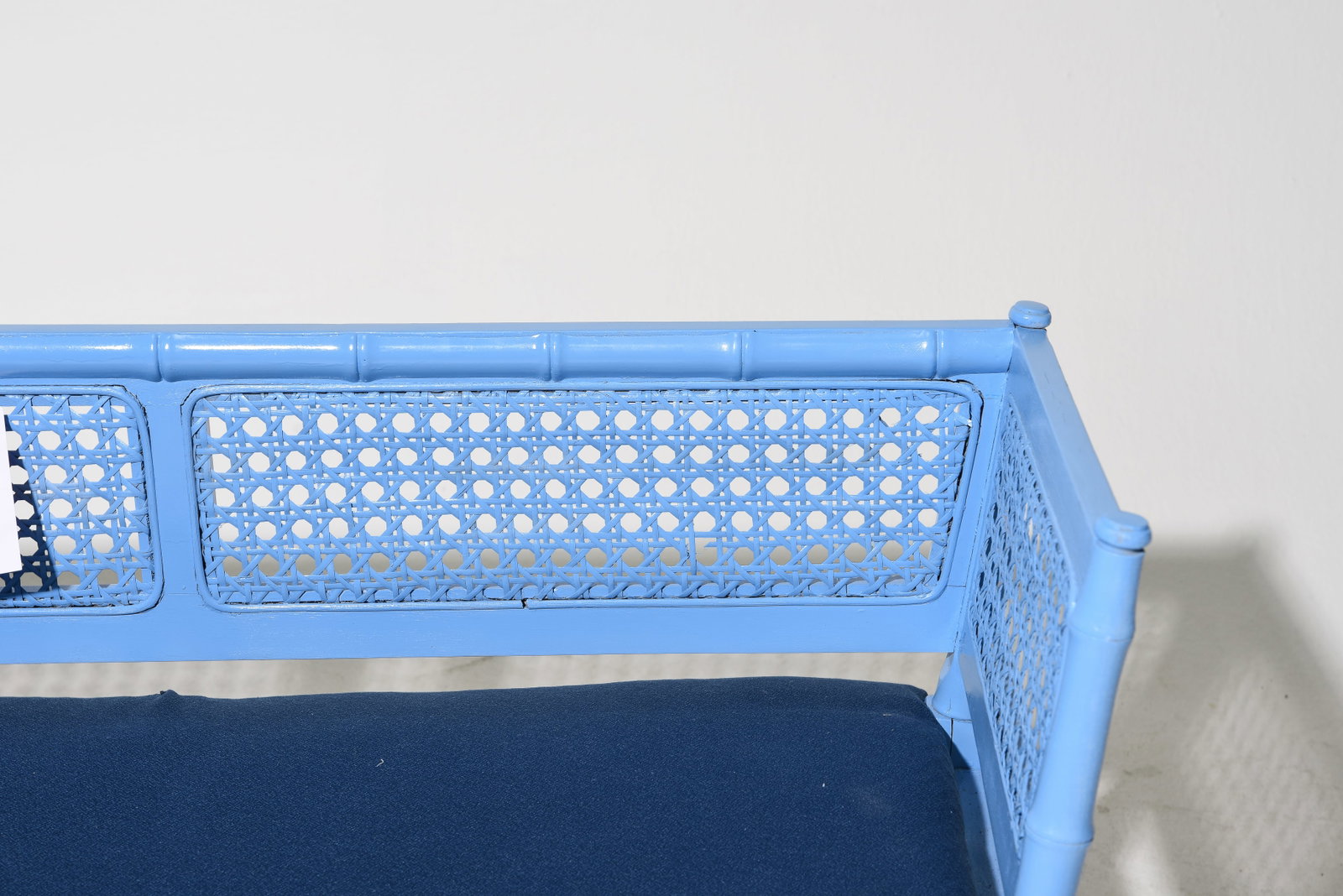 Painted Caned Back Hall Bench / Settee - 2