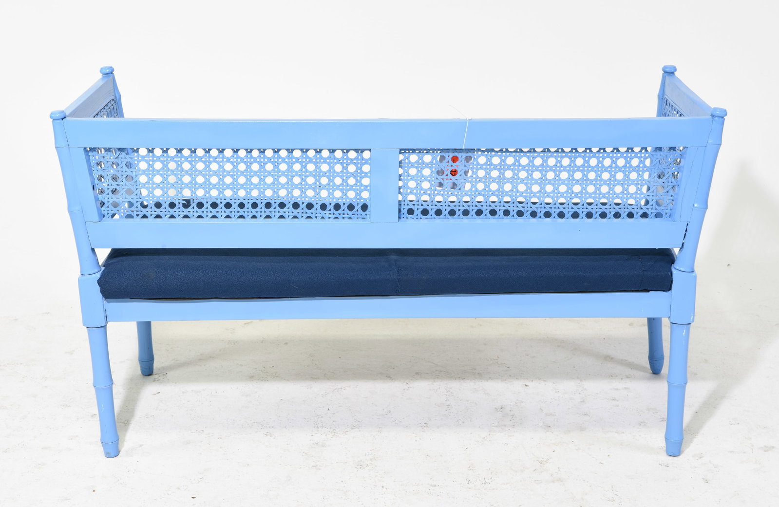 Painted Caned Back Hall Bench / Settee - 4