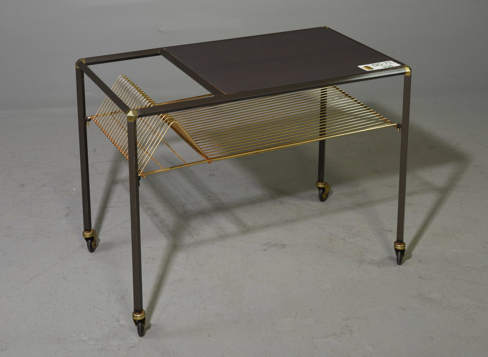 Mid Century Modern 2 Tier Bar Cart / Trolley: Danish Modern Style 2 Tier Bar Cart / Trolley - 21.5 in tall x 30.5 x 17.5