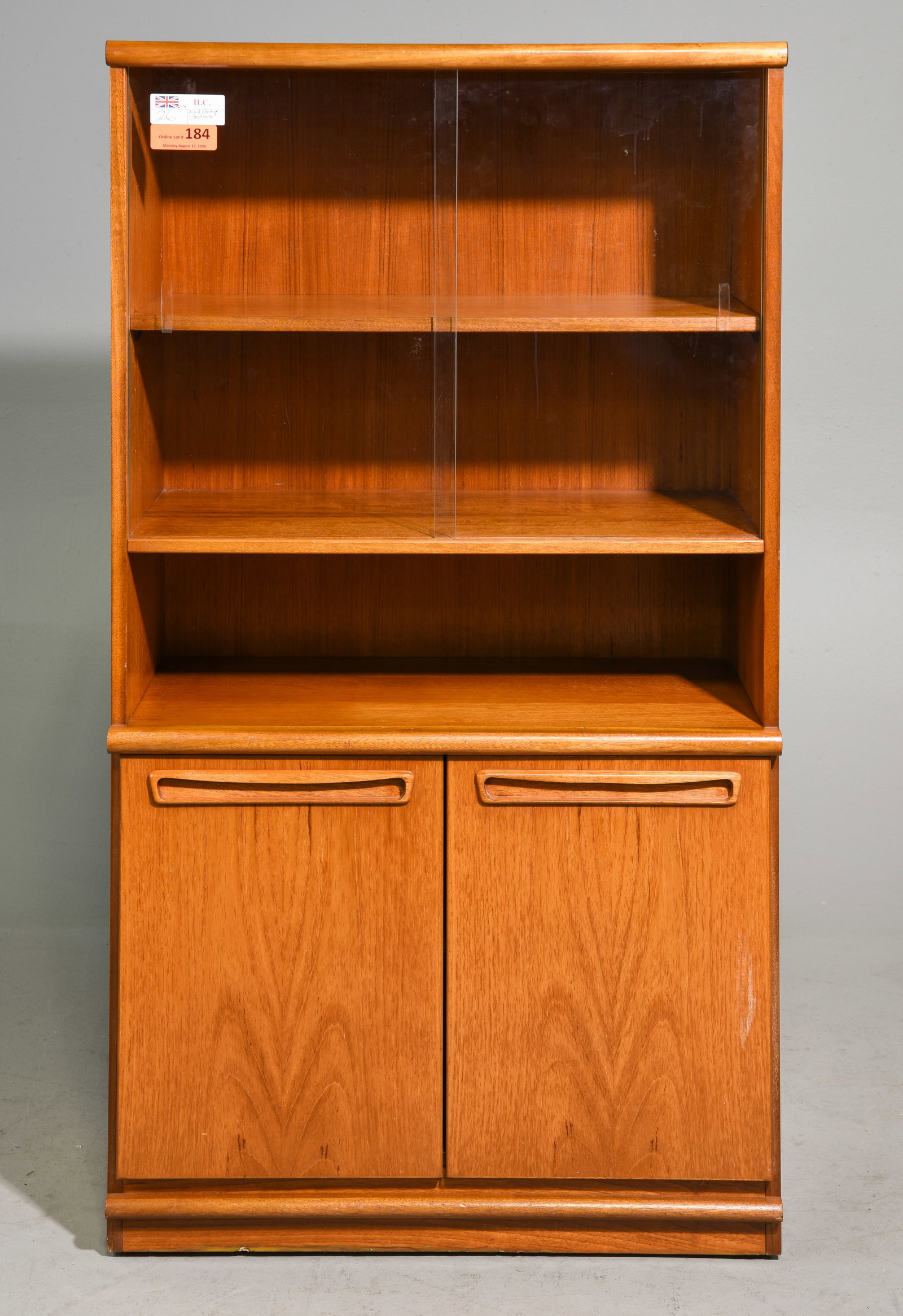 Mid Century Modern Sliding Door Cabinet: Danish Modern Style Sliding Door Cabinet - 49 in tall x 27 x 13.5