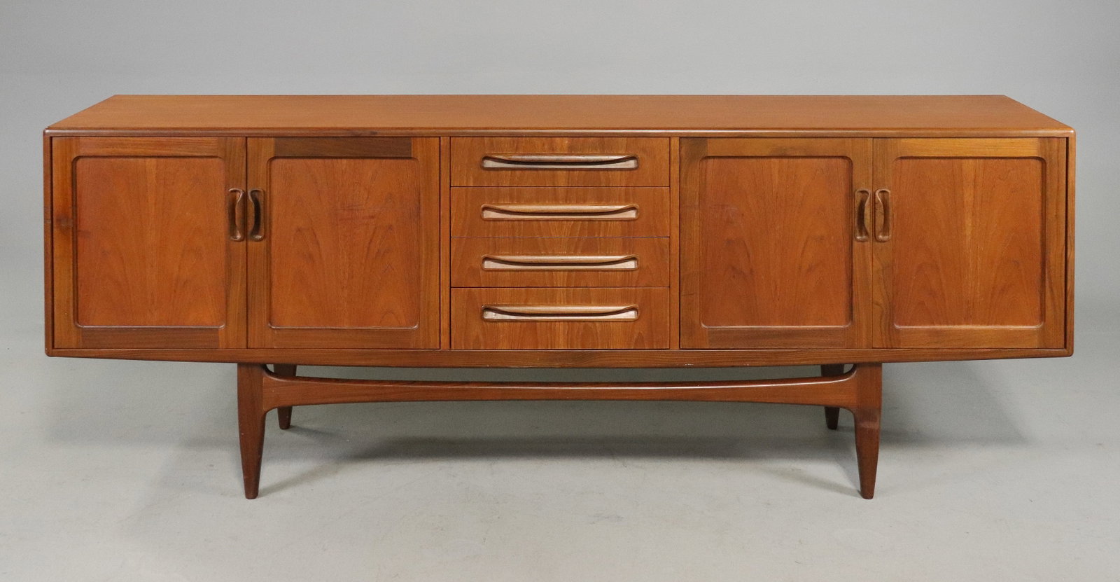 Mid Century Large "Fresco" Sideboard - G-Plan: This Danish Modern Style Teak Credenza is made by Mid Century Modern Furniture Maker G Plan ( GPlan ) & is part of their "Fresco" Range. - 31.25 in tall x 84 x 18