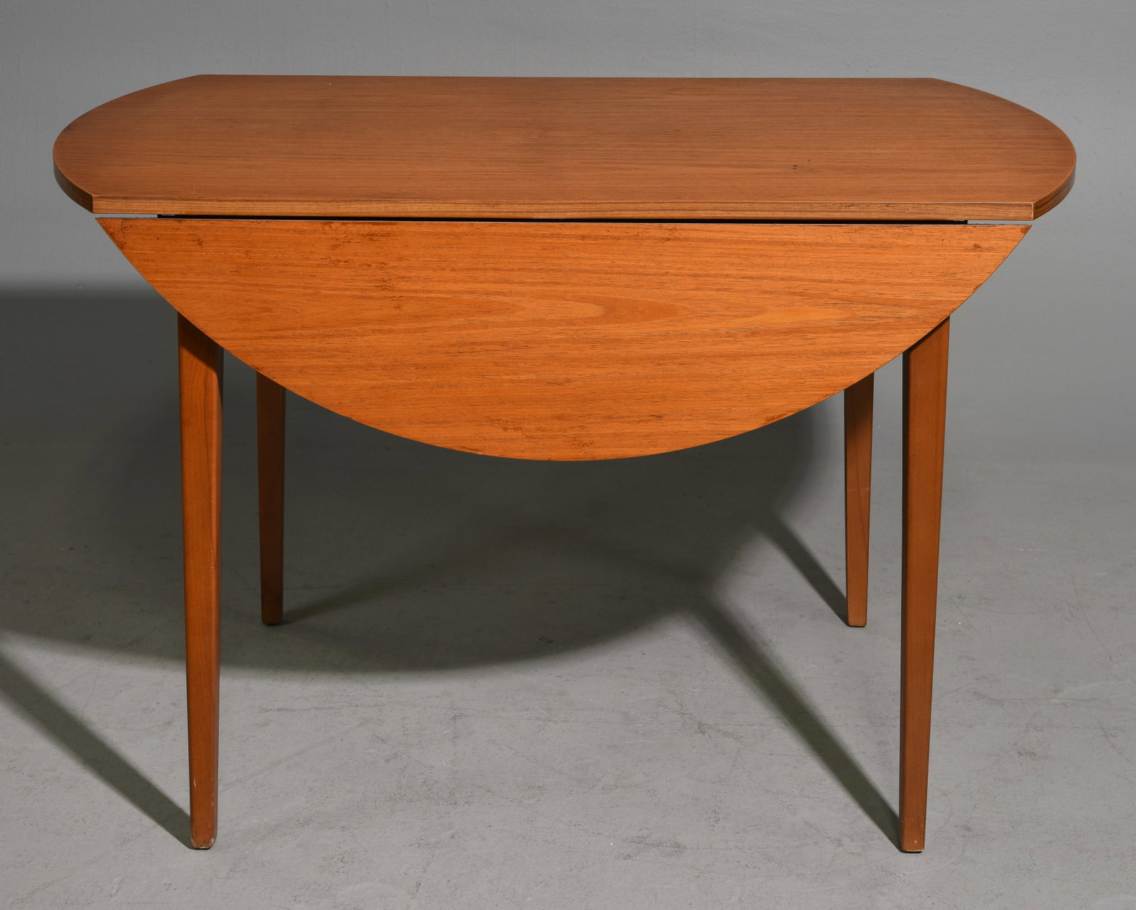 Mid Century Modern Drop Leaf Table: Danish Modern Style Drop Leaf Breakfast Table - 28.5 in tall x 44.5 x 25, Leaves add an additional 10 inches each
