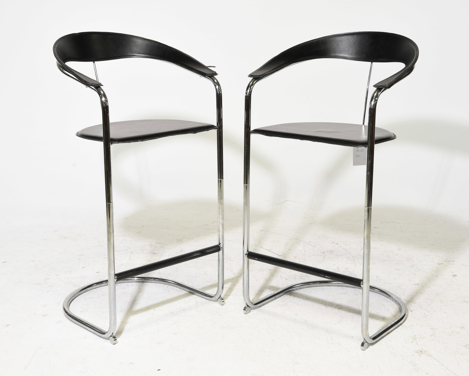Italian Pair of "Arrben" Cantilever Bar Stools (1 of 6)
