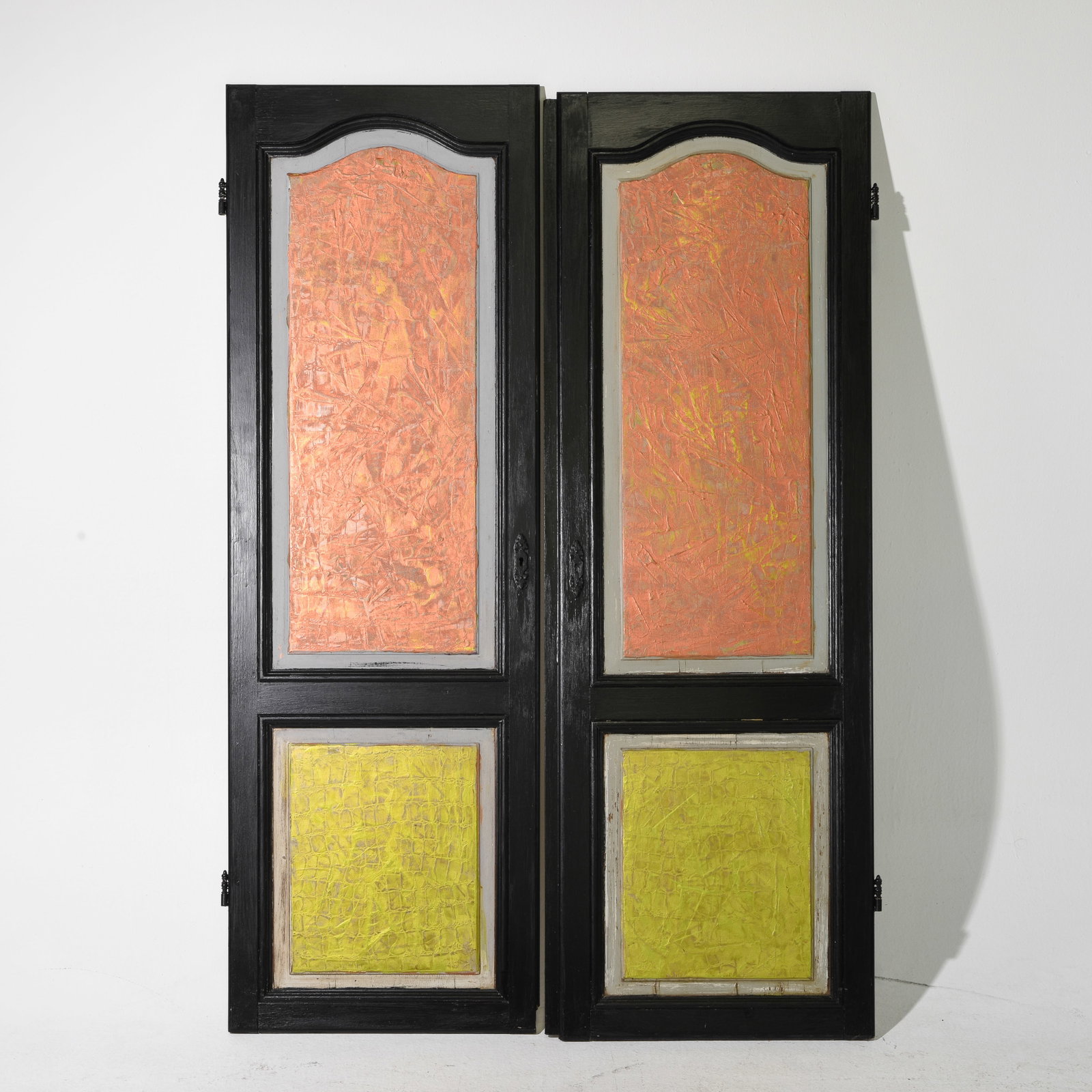 Two Hand Painted Doors: Two Hand Painted Doors - 67 in tall x 23 x 1