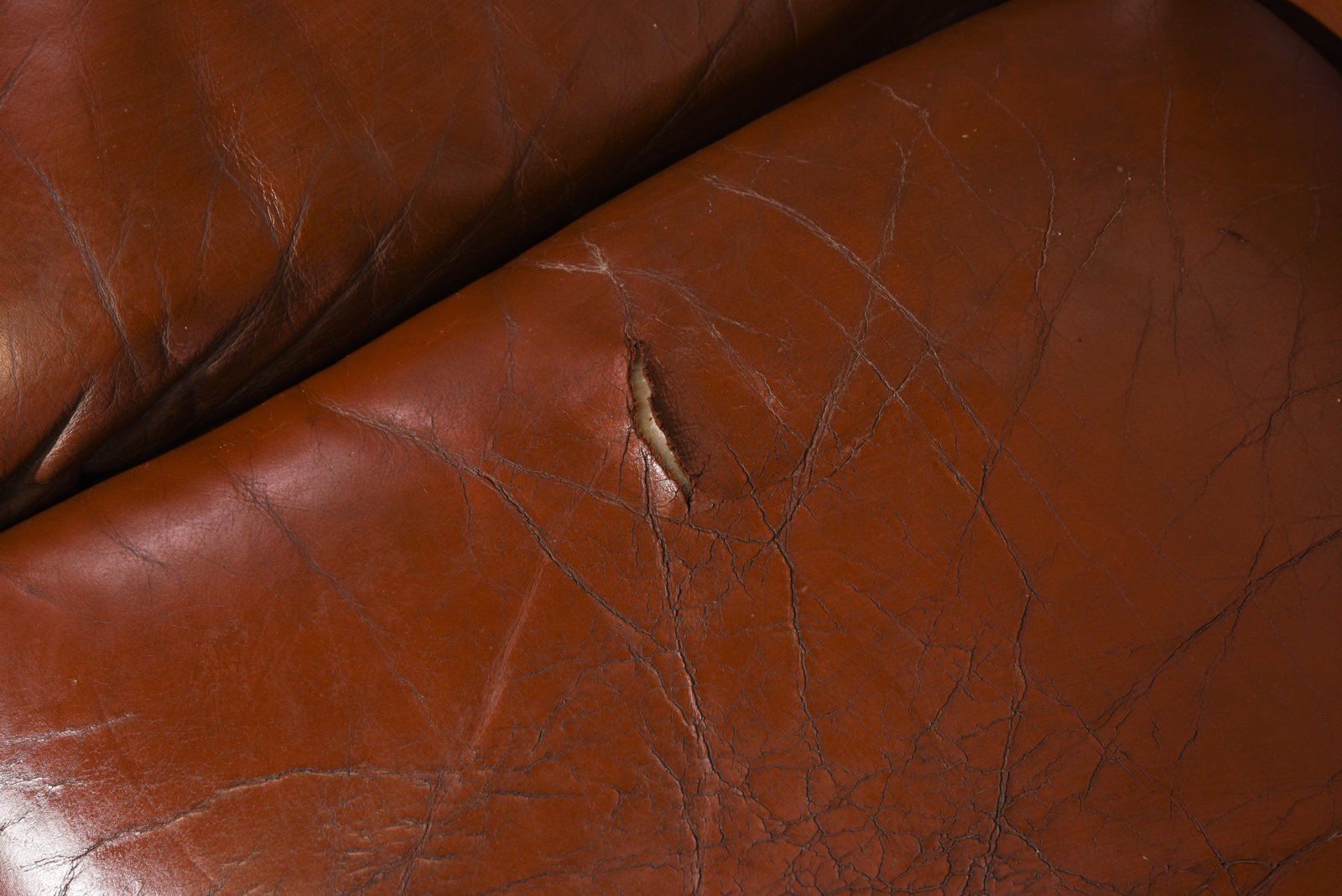 Brown Leather Three Seater Sofa - 2