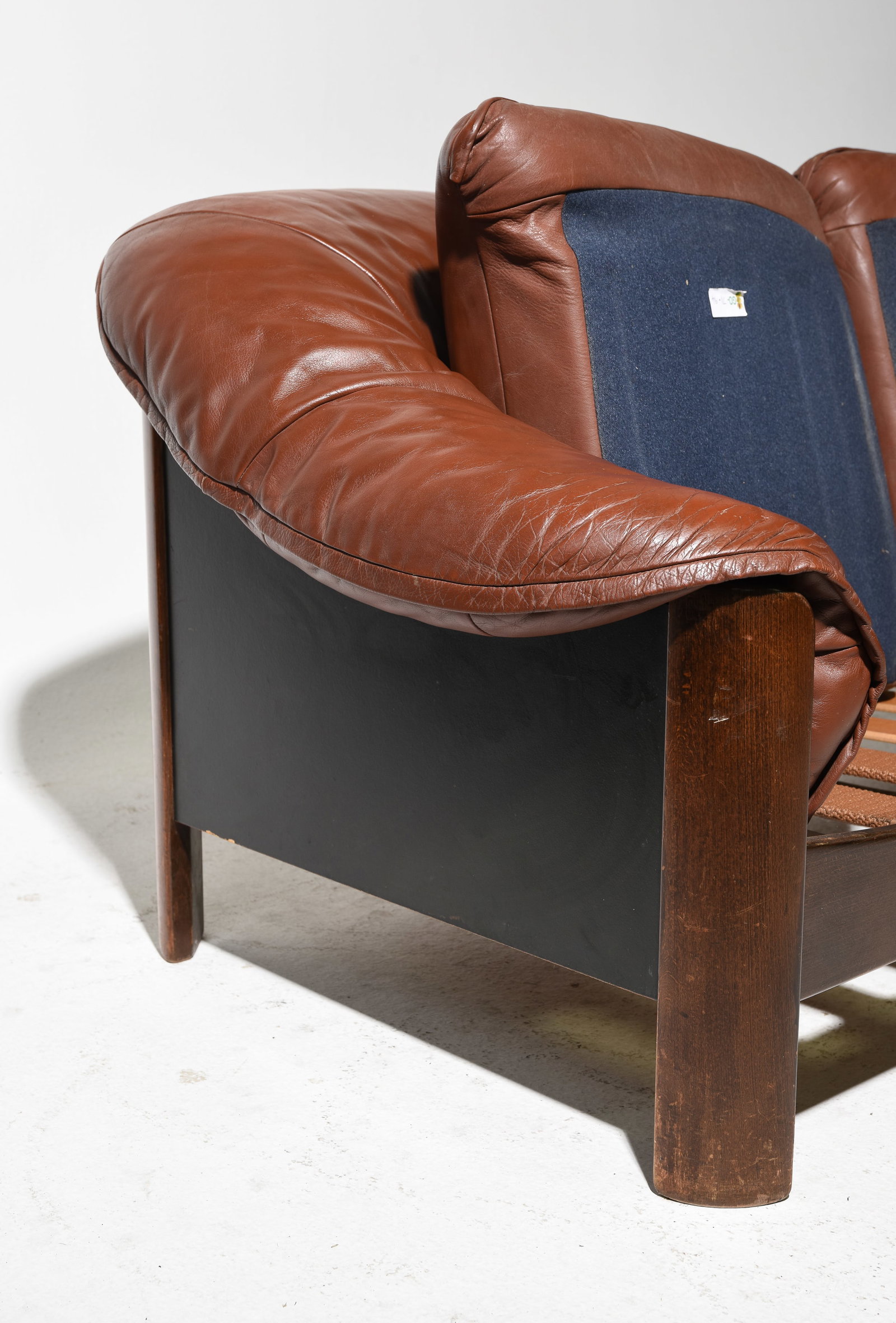 Brown Leather Three Seater Sofa - 4