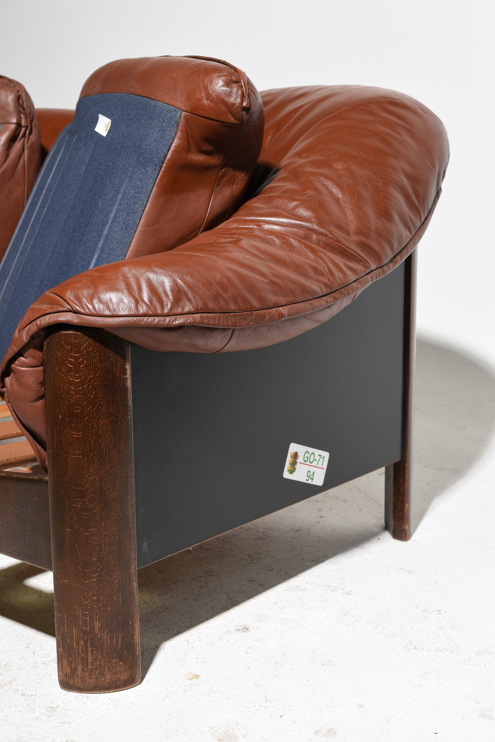 Brown Leather Three Seater Sofa - 6