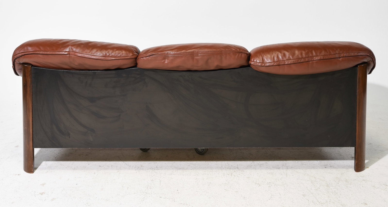Brown Leather Three Seater Sofa - 7