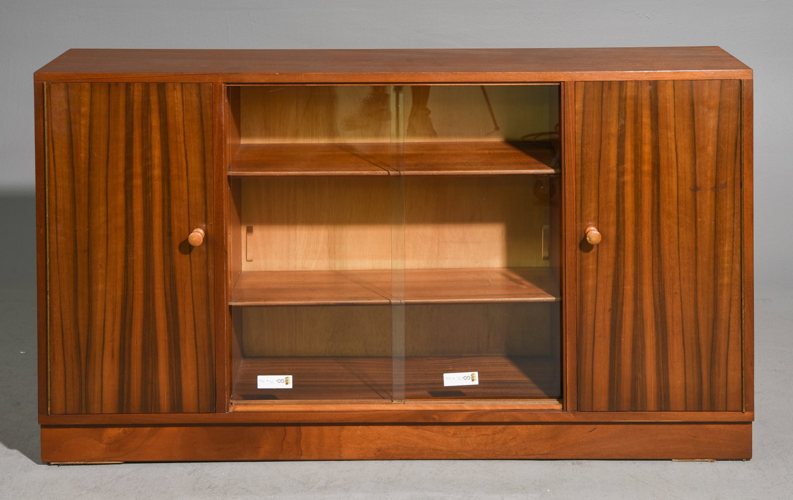 Mid Century Modern Sliding Glass Door Bookcase #1: Danish Modern Style Sliding Glass Door Bookcase - 30.75 in tall x 53.75 x 12.5