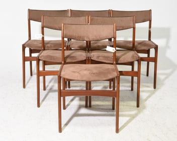 Danish Mid Century Modern Set of 6 Chairs