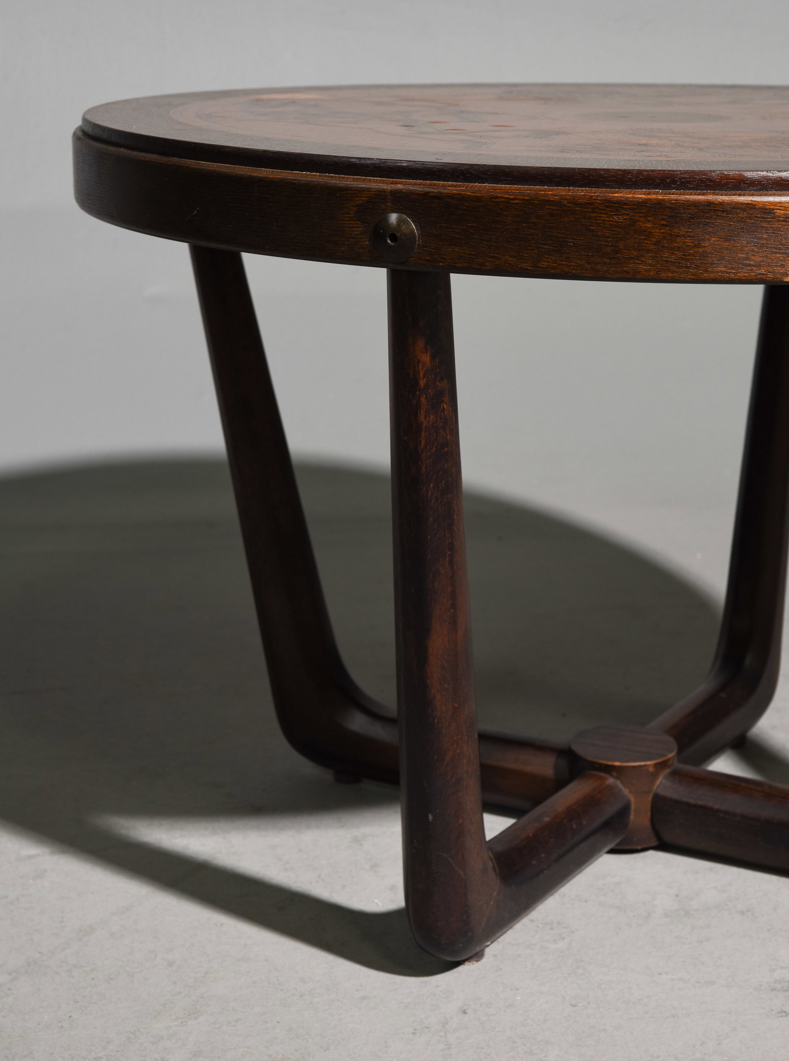 Swedish Copper Top Round Side Table - 5