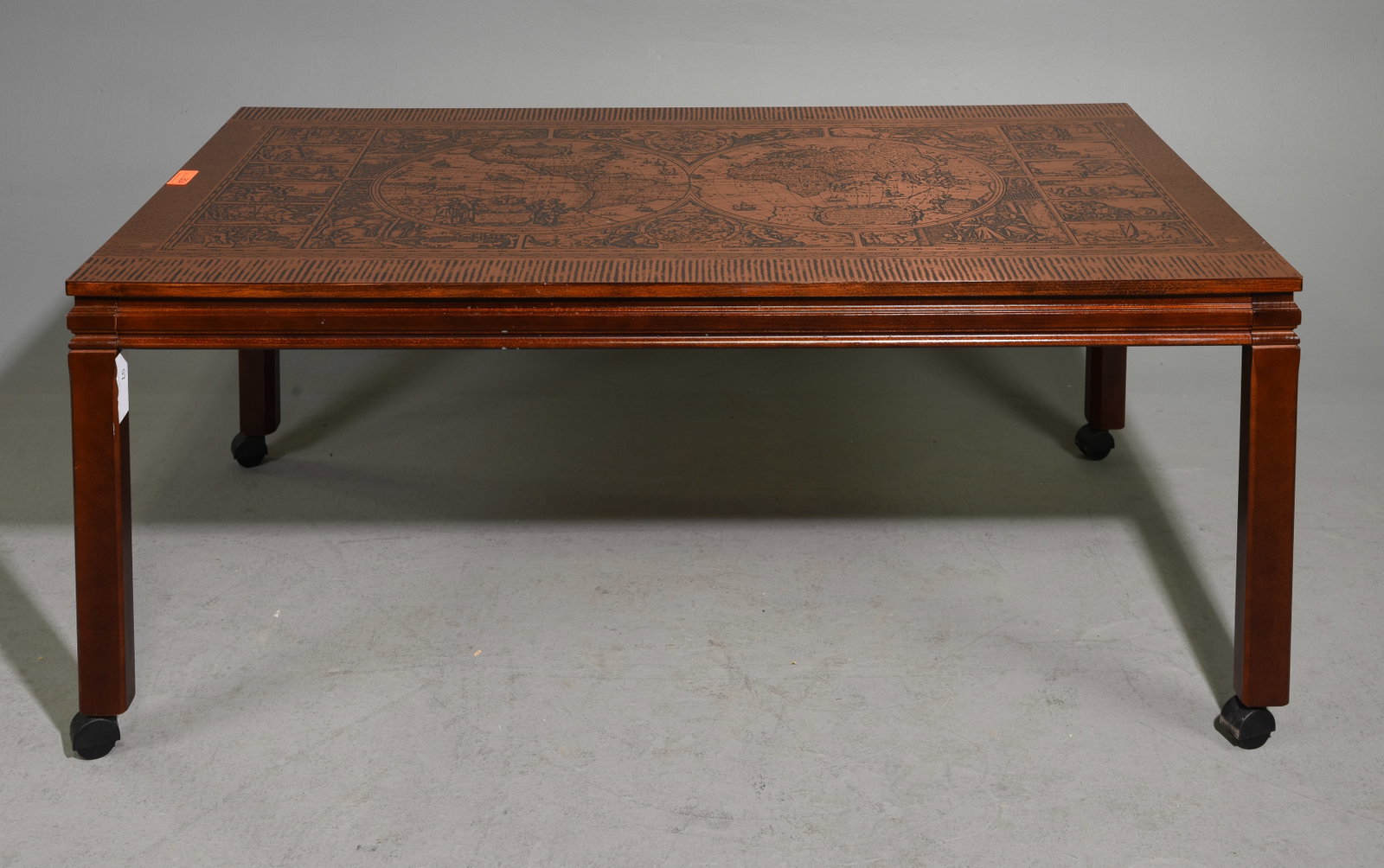 Swedish Large Rolling Copper Top Cocktail Table (1 of 5)