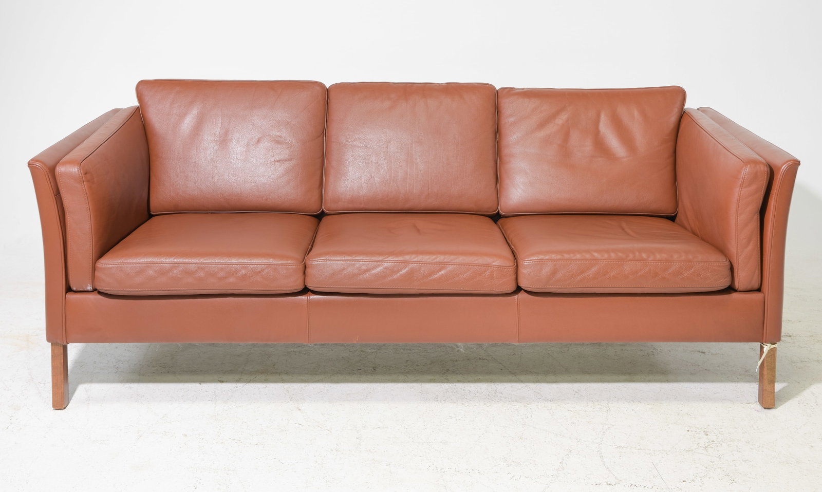 Danish Modern Leather Three Seater Sofa (1 of 5)