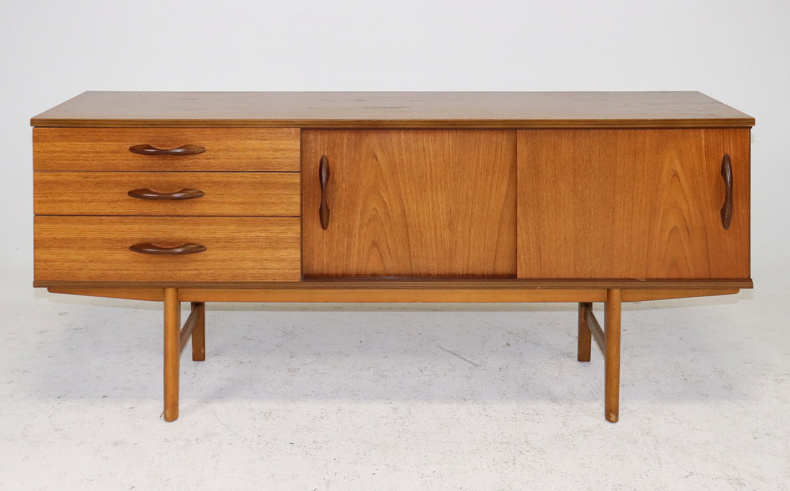 Mid Century Modern Sideboard - Avalon: Danish Modern Style Low Sideboard / Credenza by Avalon - 28.25 in tall x 64.25 x 18