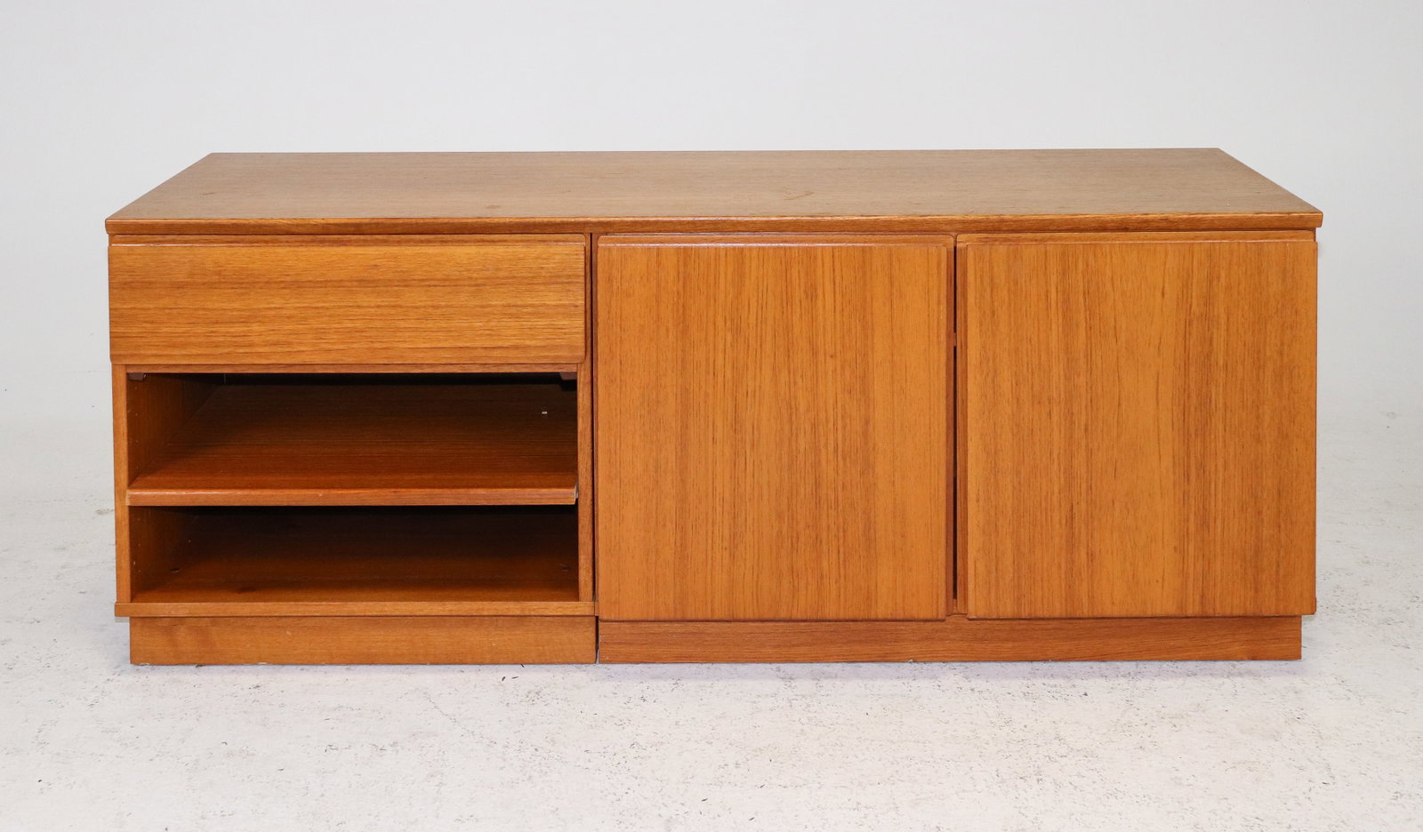 Mid Century Modern Open Shelf Sideboard: Danish Modern Open Shelf Open Shelf Sideboard - 23 in tall x 55 x 19