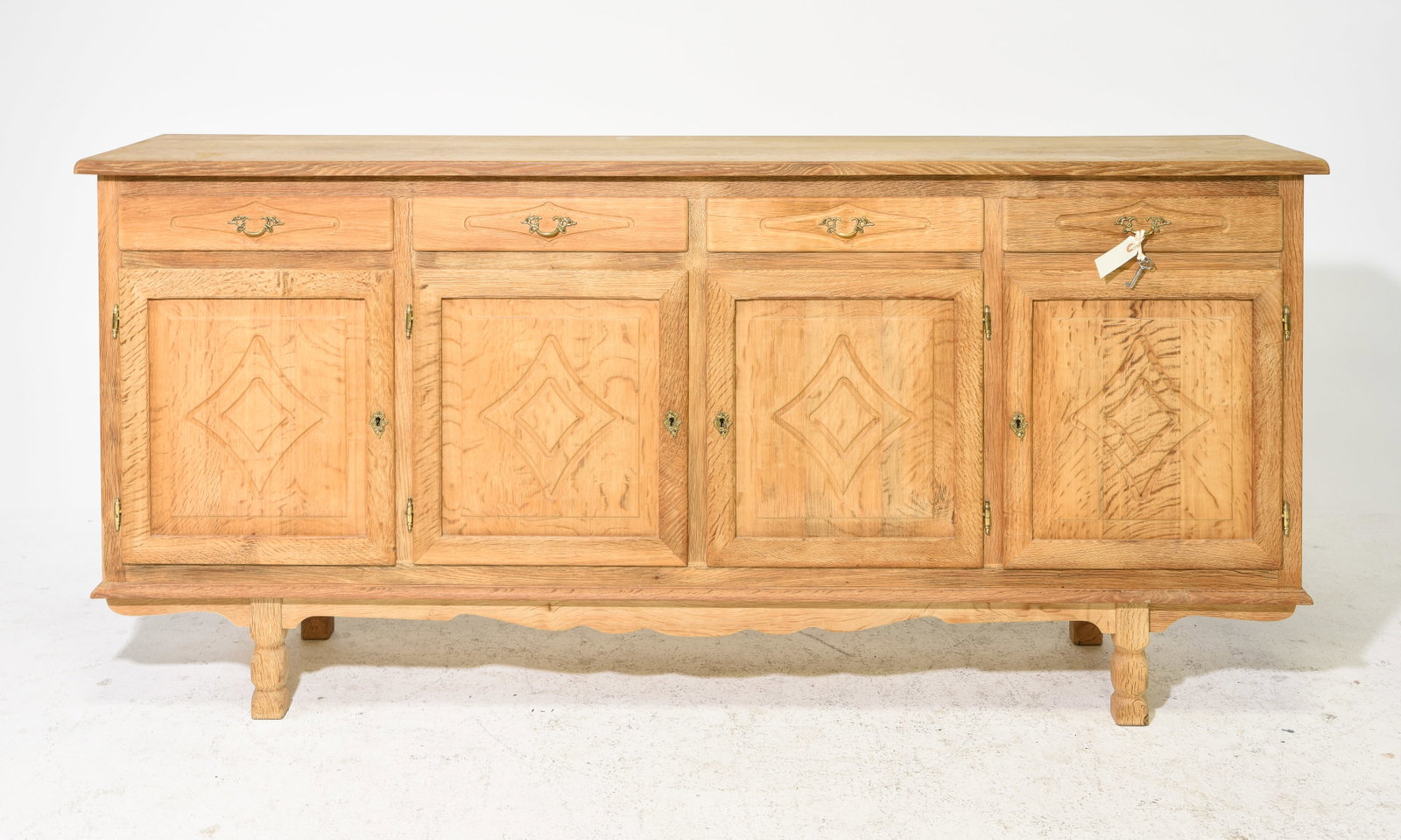 Danish Oak Four Door Four Drawer Sideboard (1 of 7)