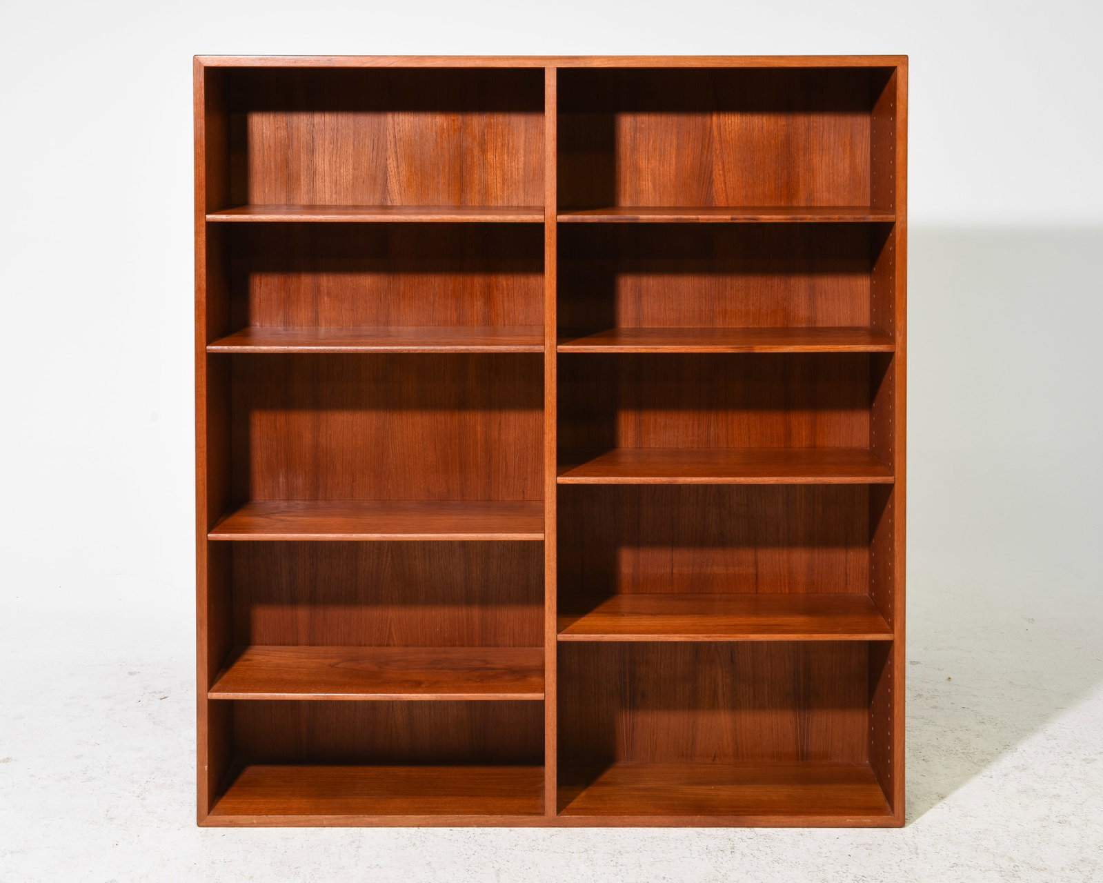 Danish Modern Open Bookshelf: Danish Mid Century Modern Open Bookshelf - 52.5 in tall x 48 x 10.25