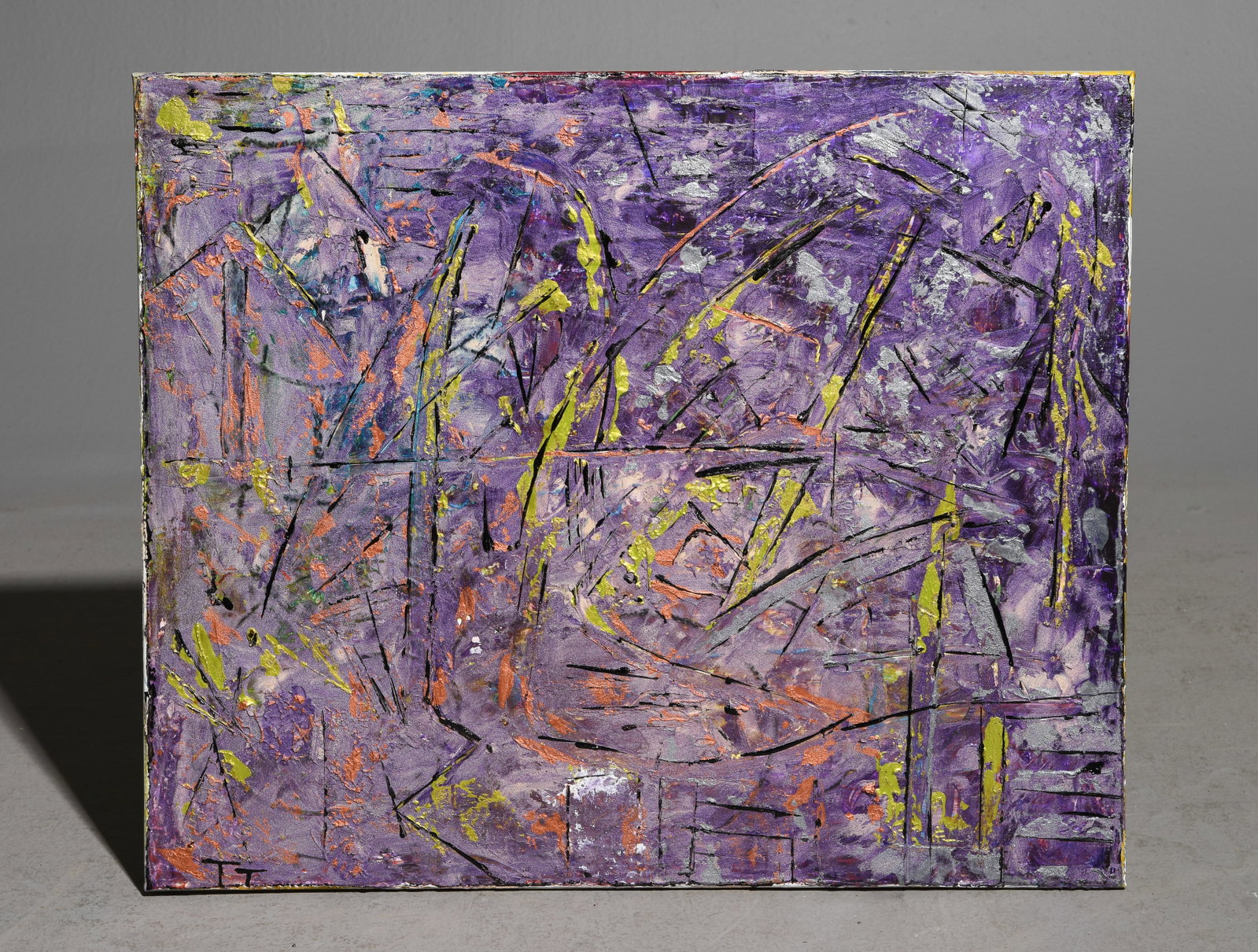Unframed Abstract Oil on Canvas Art #3: Unframed Abstract Oil on Canvas Art - 20 in tall x 24 x 1