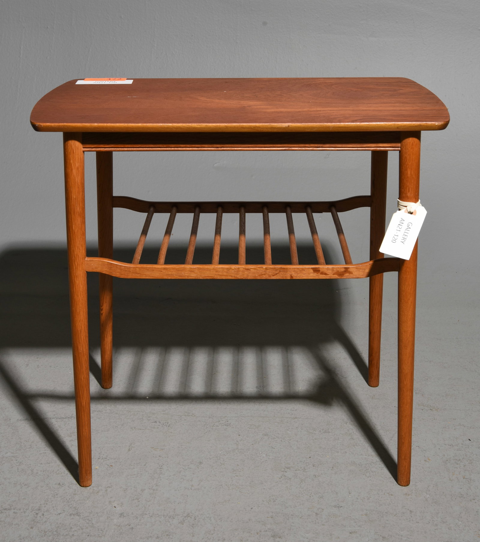 Danish Mid Century Modern Two Tier Side Table: Danish Mid Century Modern Two Tier Side Table - 21.5 in tall x 23 x 14.25