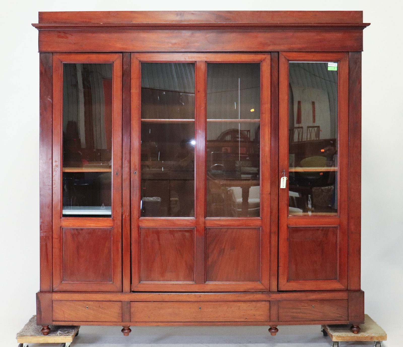 French Monumental Mahogany 4 Door Bookcase (1 of 9)
