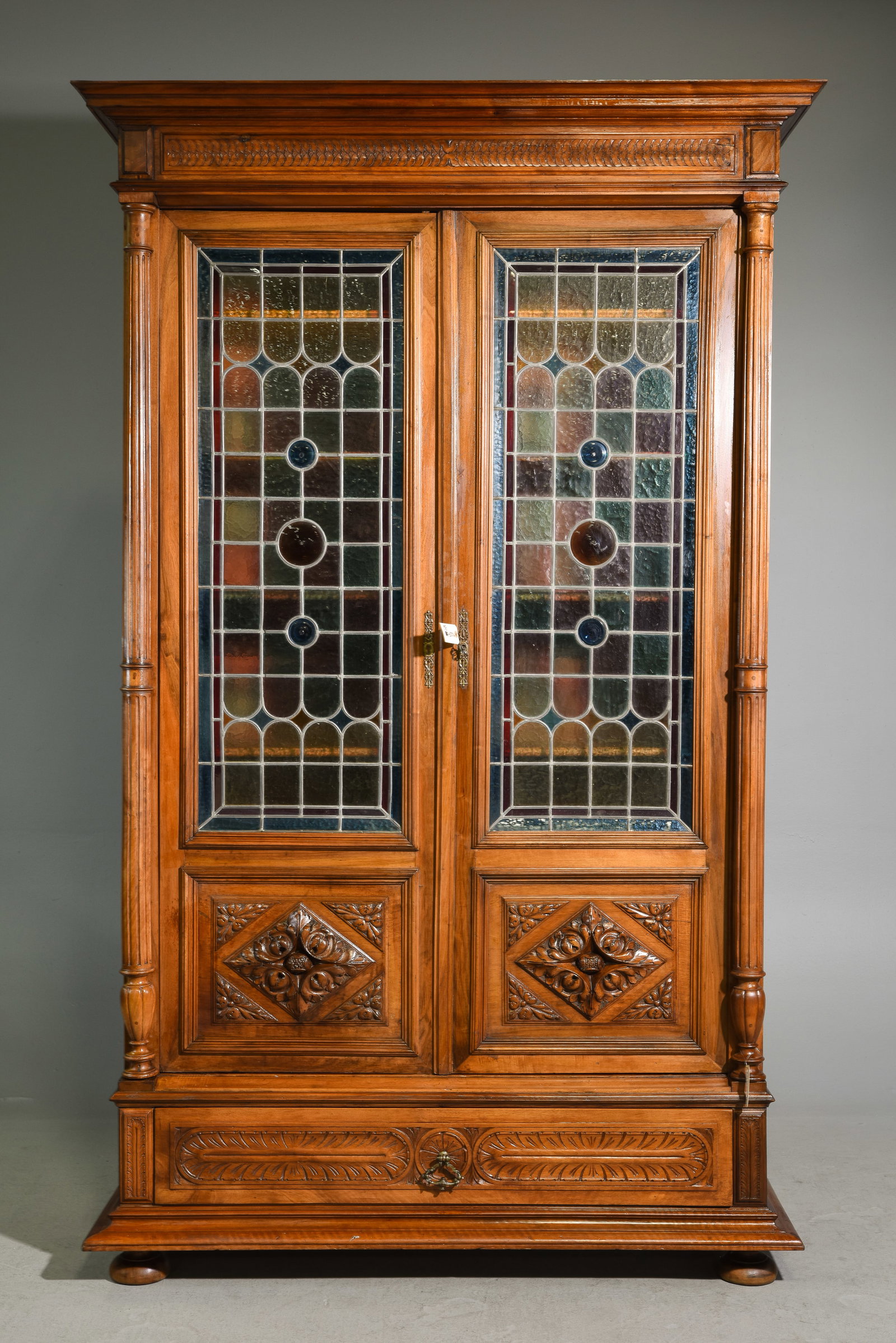 Henri II Style Double Stained Glass Cupboard (1 of 11)