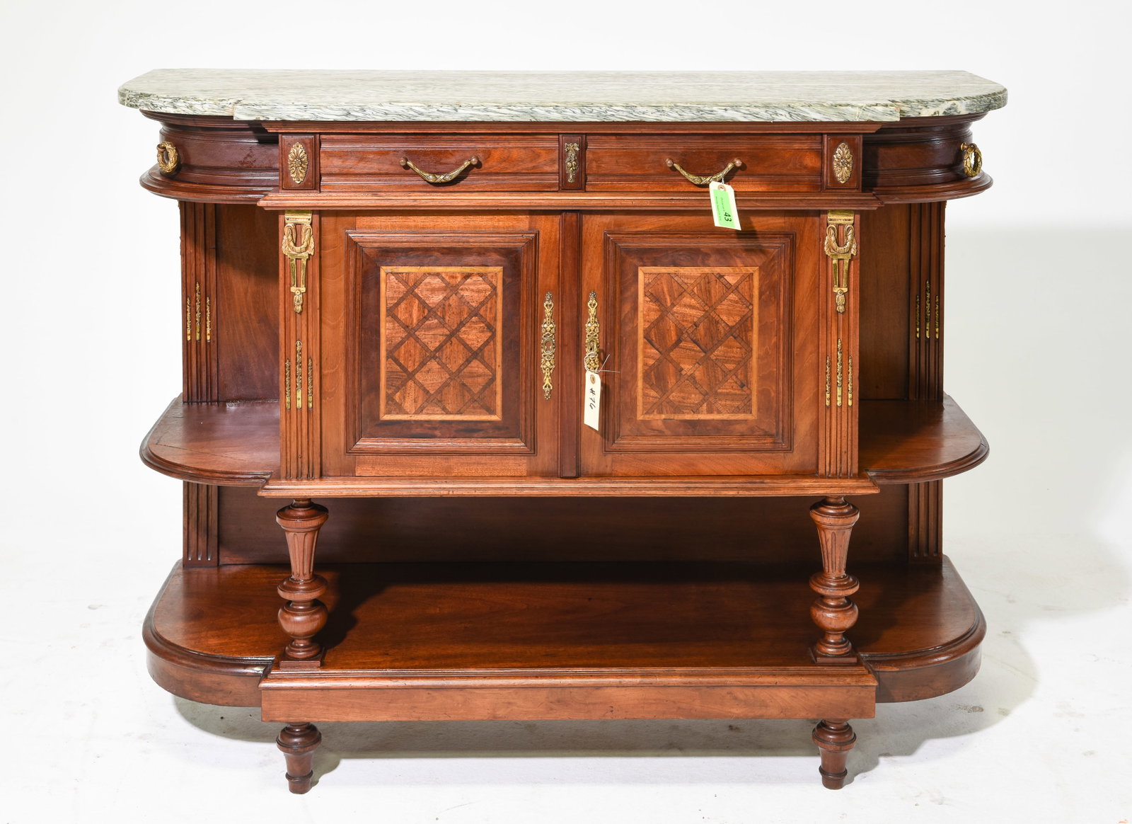 Louis XVI Style Marble Top Curved Server (1 of 10)