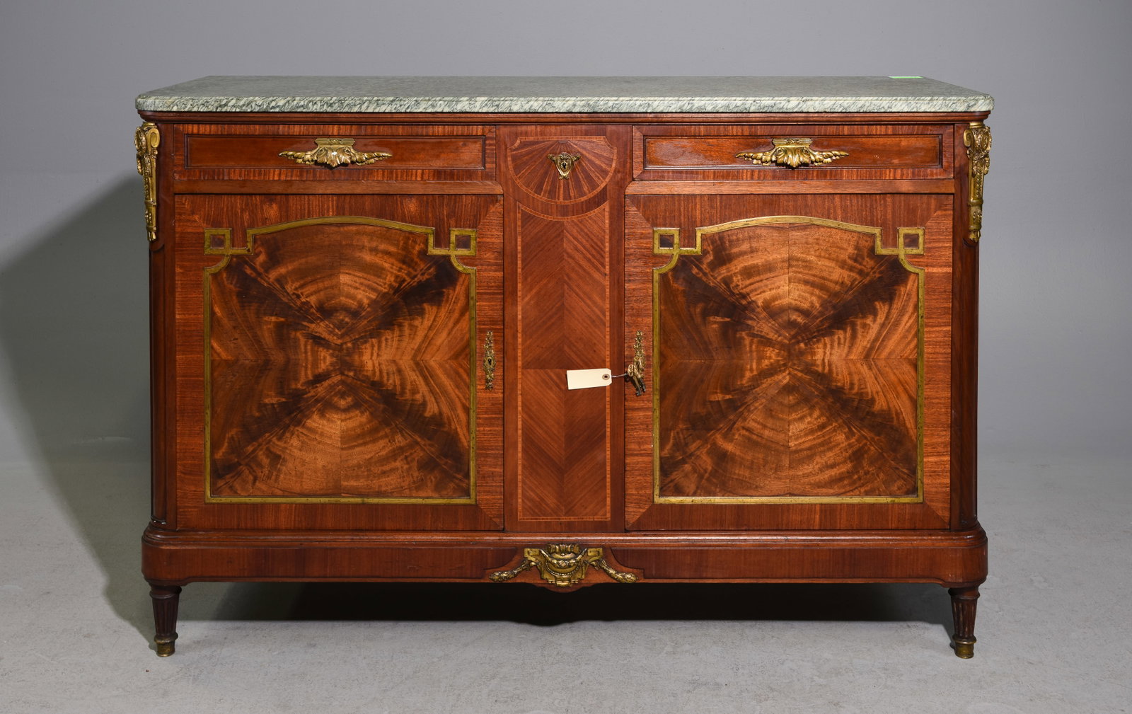 French Green Marble Top Sideboard / Buffet (1 of 9)