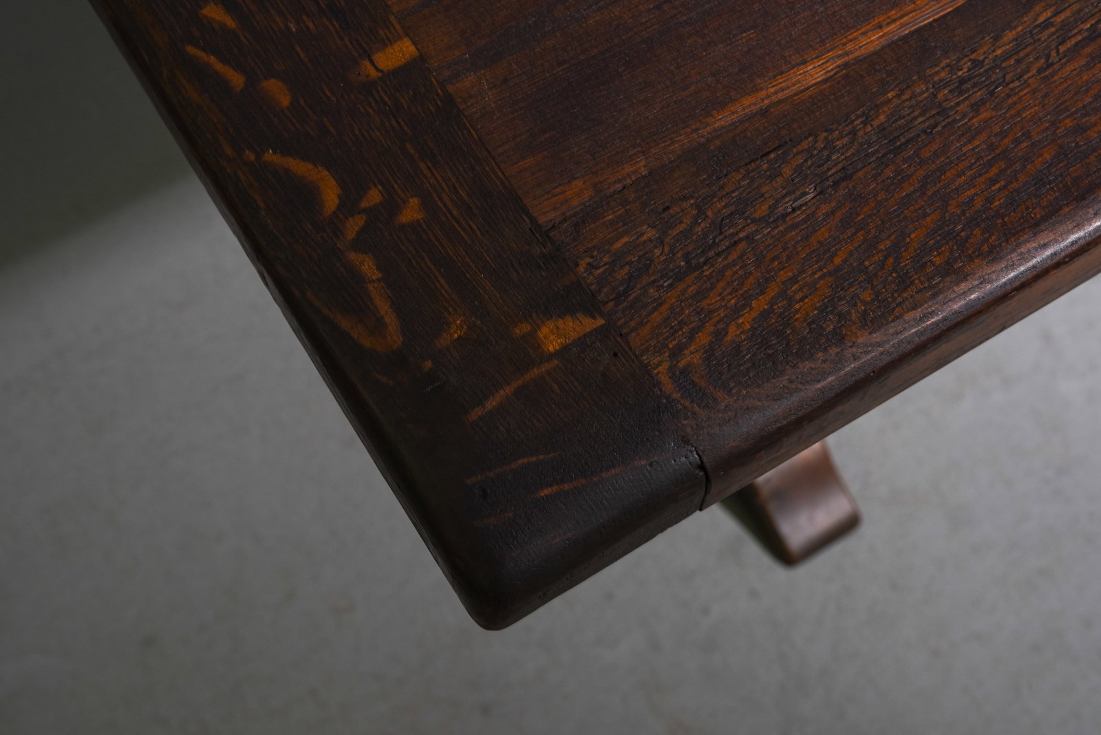 French Solid Oak Trestle Base Monastery Table - 5