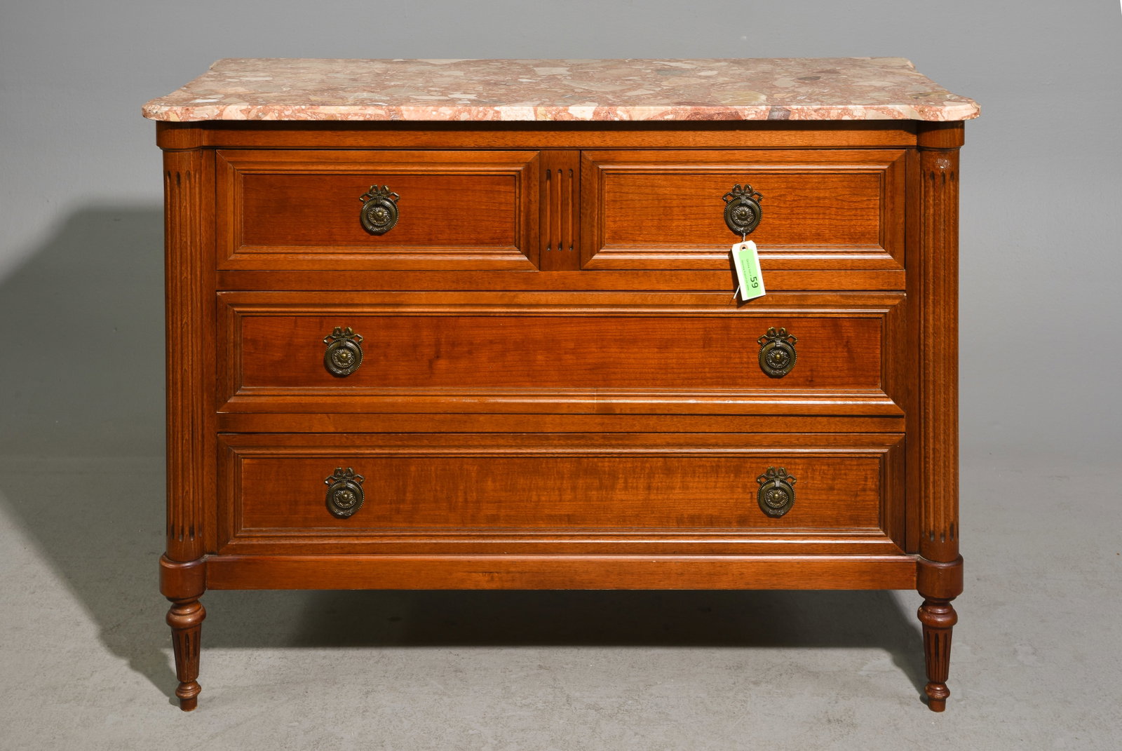Louis XVI Style Marble Top Four Drawer Chest #2 (1 of 6)