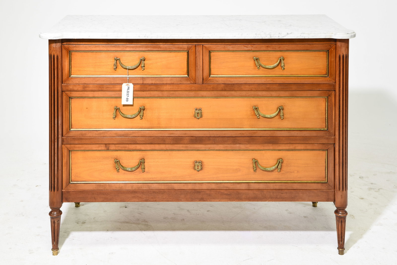 Louis XVI Style White Marble Top Chest #1 (1 of 5)