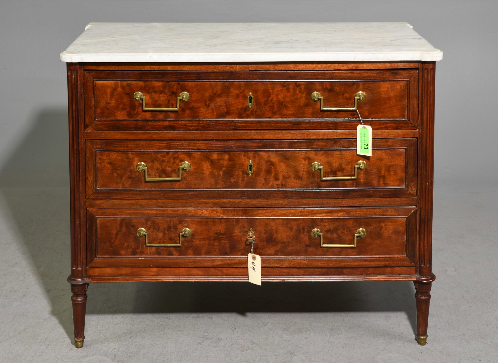 Louis XVI Style White Marble Top Chest #2 (1 of 6)