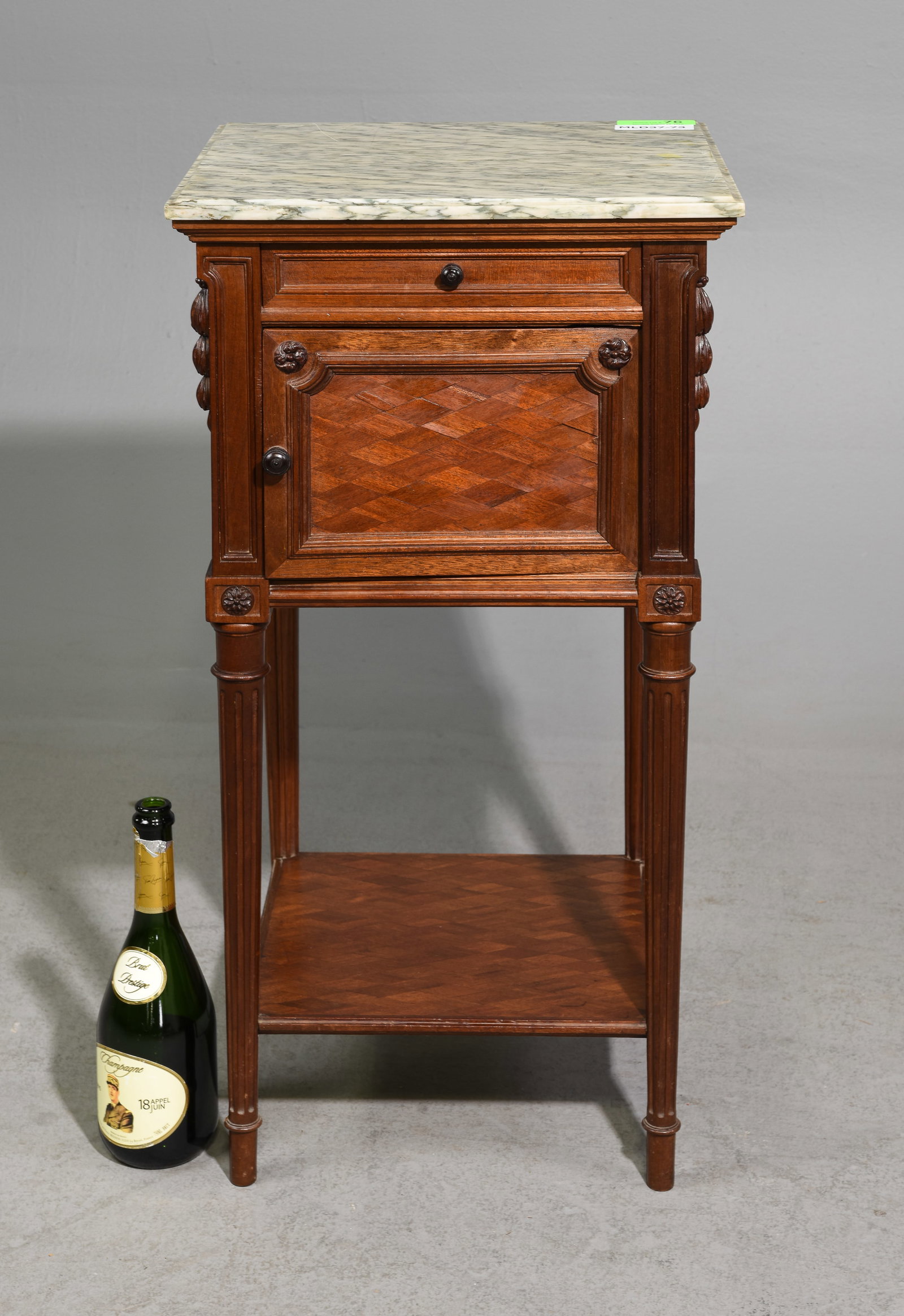 Louis XVI Style Marble Top Nightstand / Side Table (1 of 7)