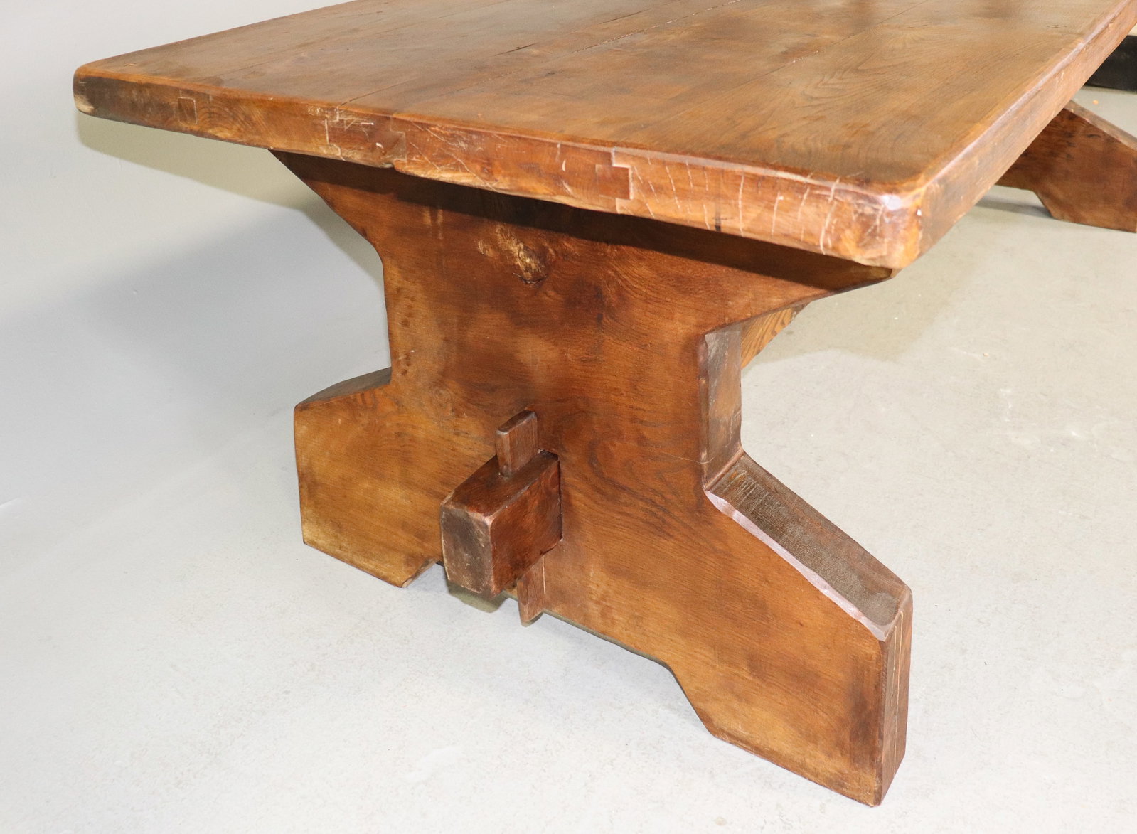 French Solid Oak Farmhouse Table - 5