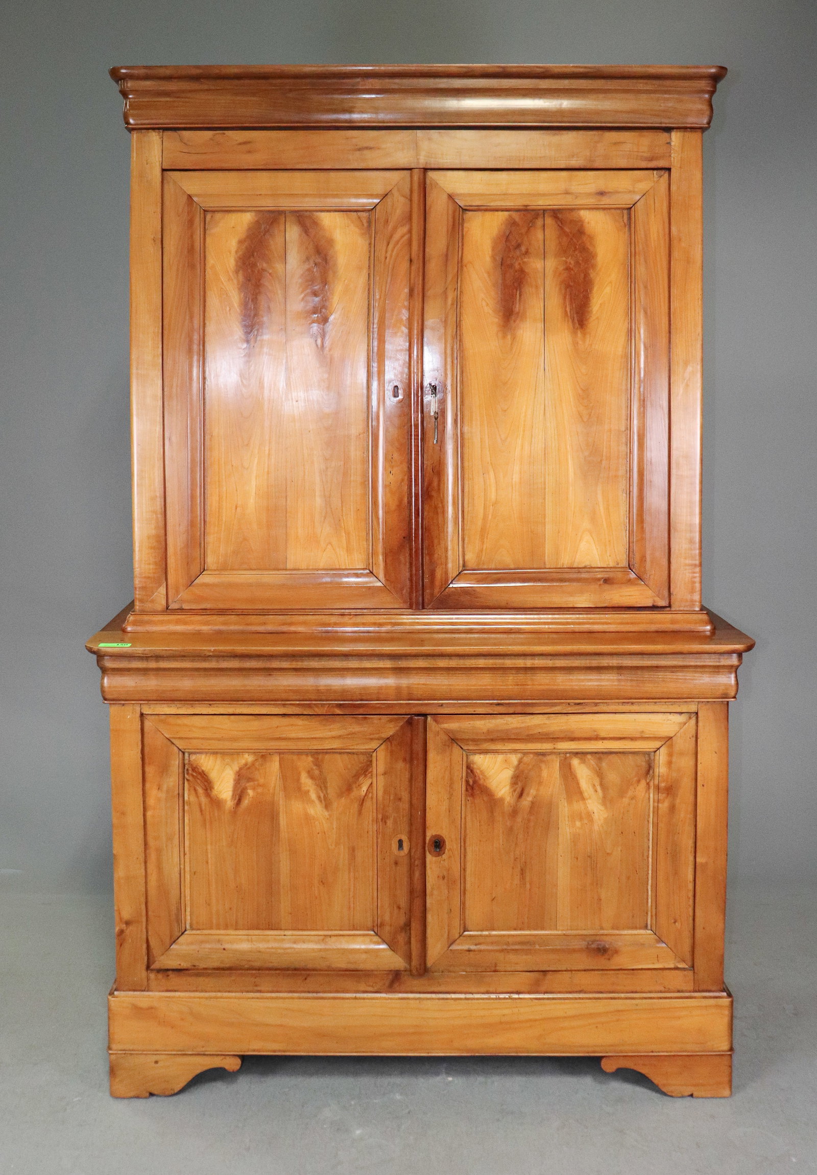 Louis Philippe Style Doubke Buffet: French Louis Philippe Style Doubke Buffet - 89 in tall x 56.25 x 23.75