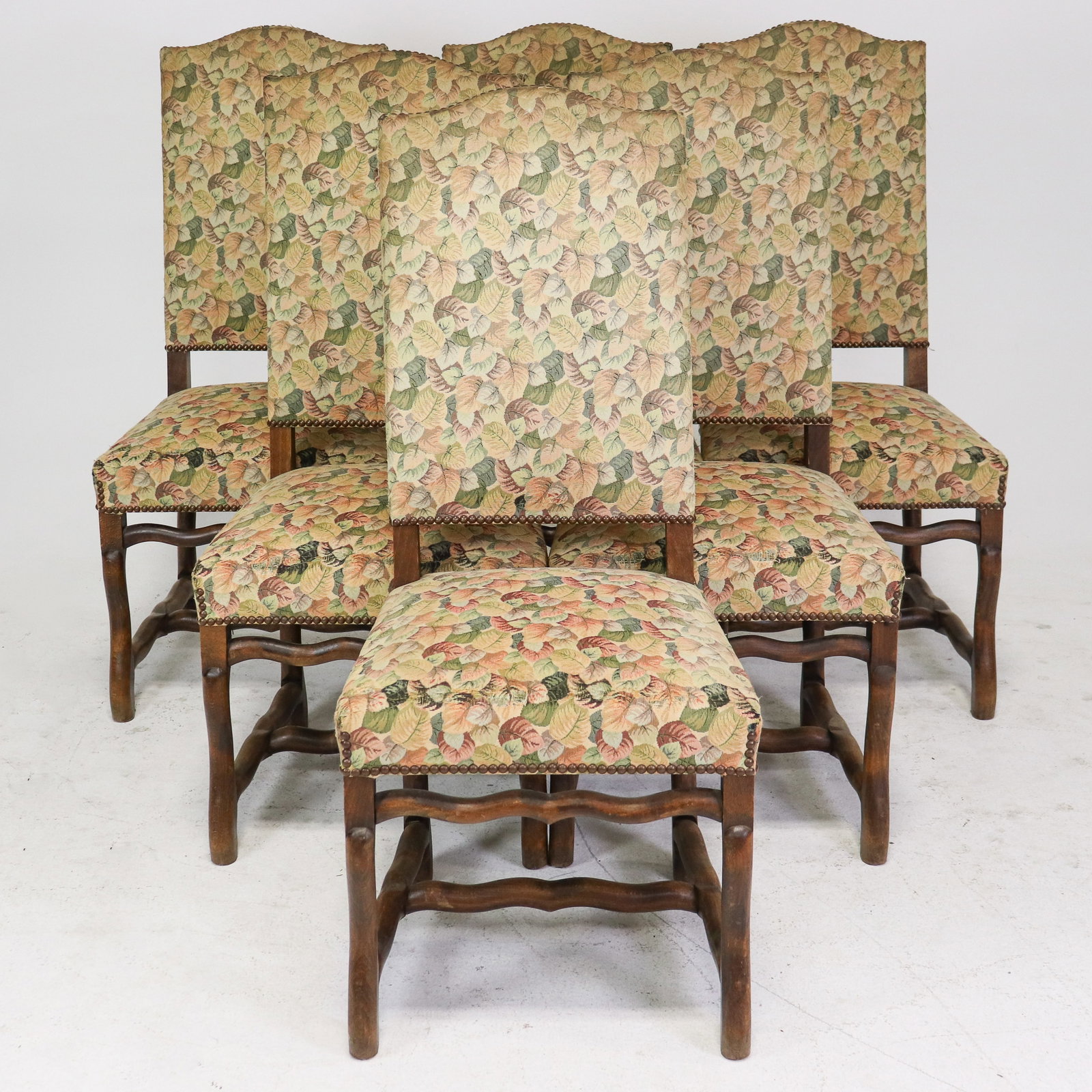 French Mouton Style Set of 6 Dining Chairs: French Mouton Style Set of 6 Dining Chairs - 43 in tall x 19 x 19, seat height is 18 in