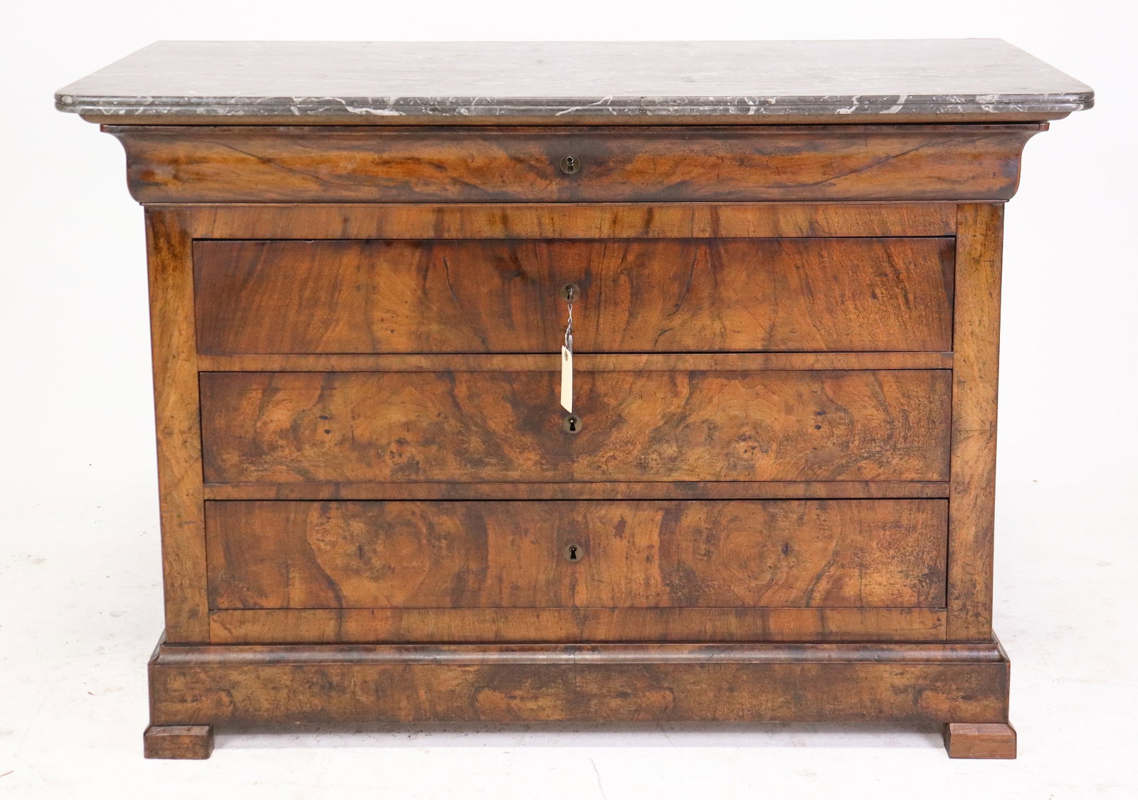 Louis Philippe Style Marble Top 4 Drawers Chest (1 of 6)