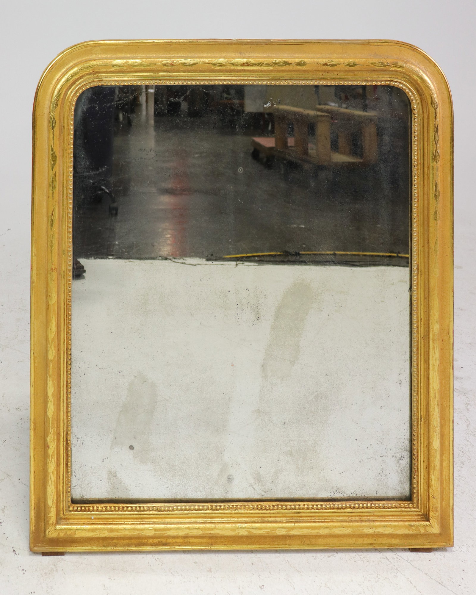 Small Louis Philippe Style Gold Framed Mirror: Small French Louis Philippe Style Gold Framed Mirror - 35.5 in tall x 32 x 2