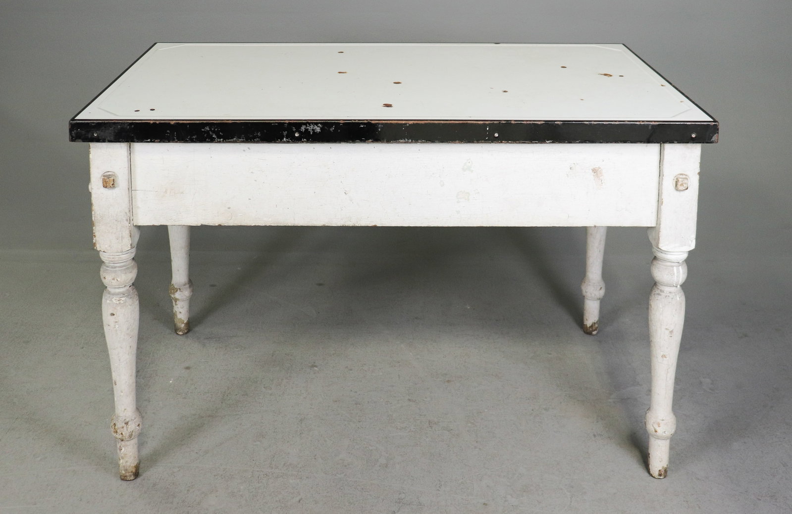Painted Kitchen Work Table With Turned Legs - 5