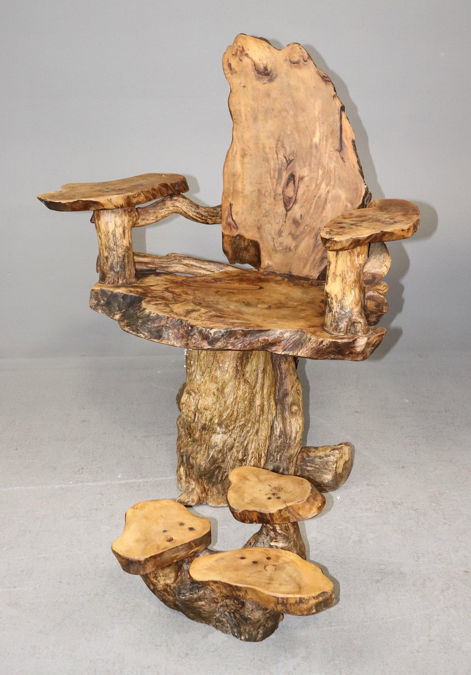Natural Root Arm Chair & Stool (1 of 5)