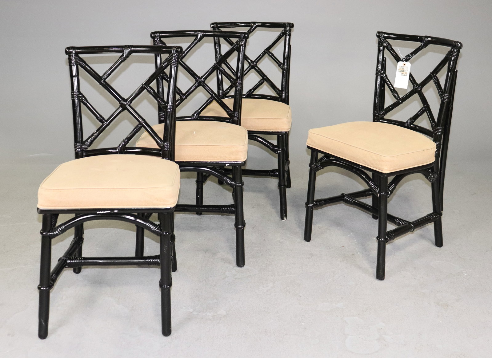 4 Vintage Faux Bamboo Chippendale Style Side Chairs (1 of 6)