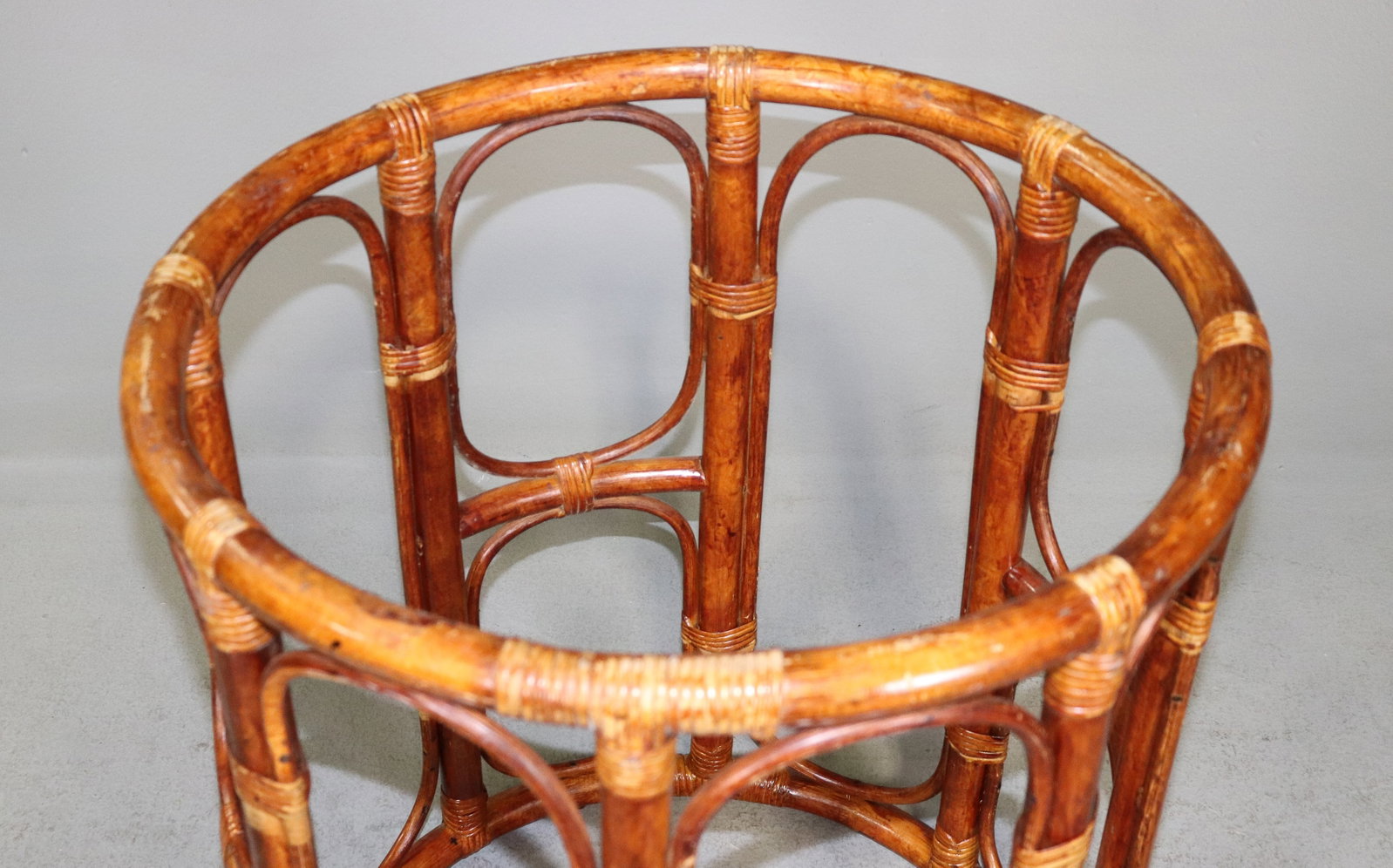 Vintage Rattan Dining Table Base - 2