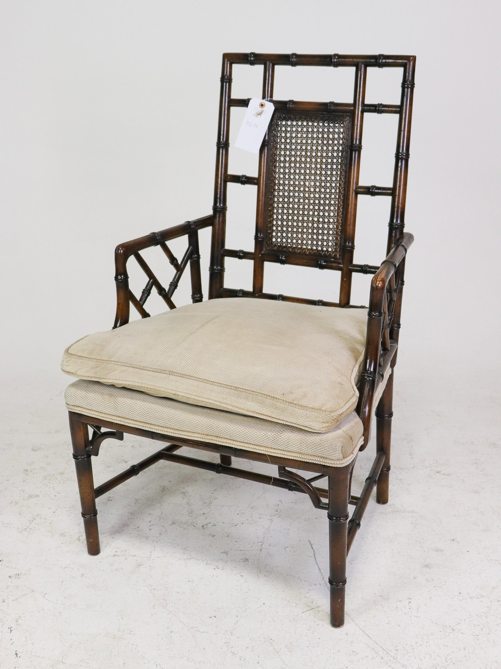 Vintage Faux Bamboo & Cane Arm Chair (1 of 6)