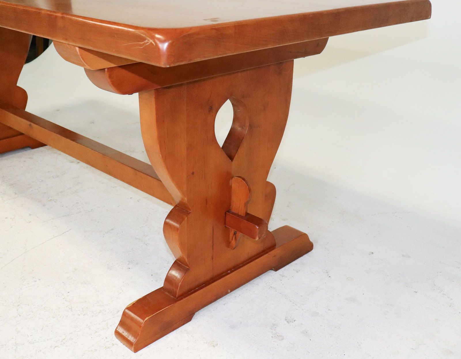 French Oak Trestle Base Monastery Table - 3