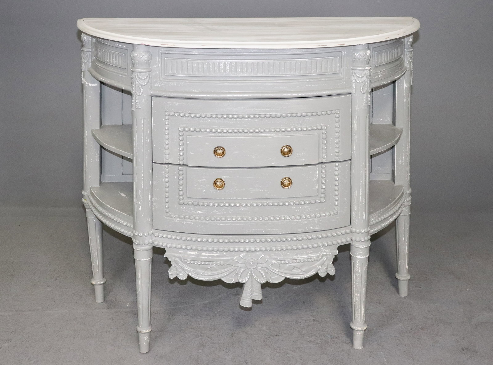 Louis XVI Style Painted Console / Chest: French Louis XVI Style Painted Console / Chest - 37 in tall x 43 x 17