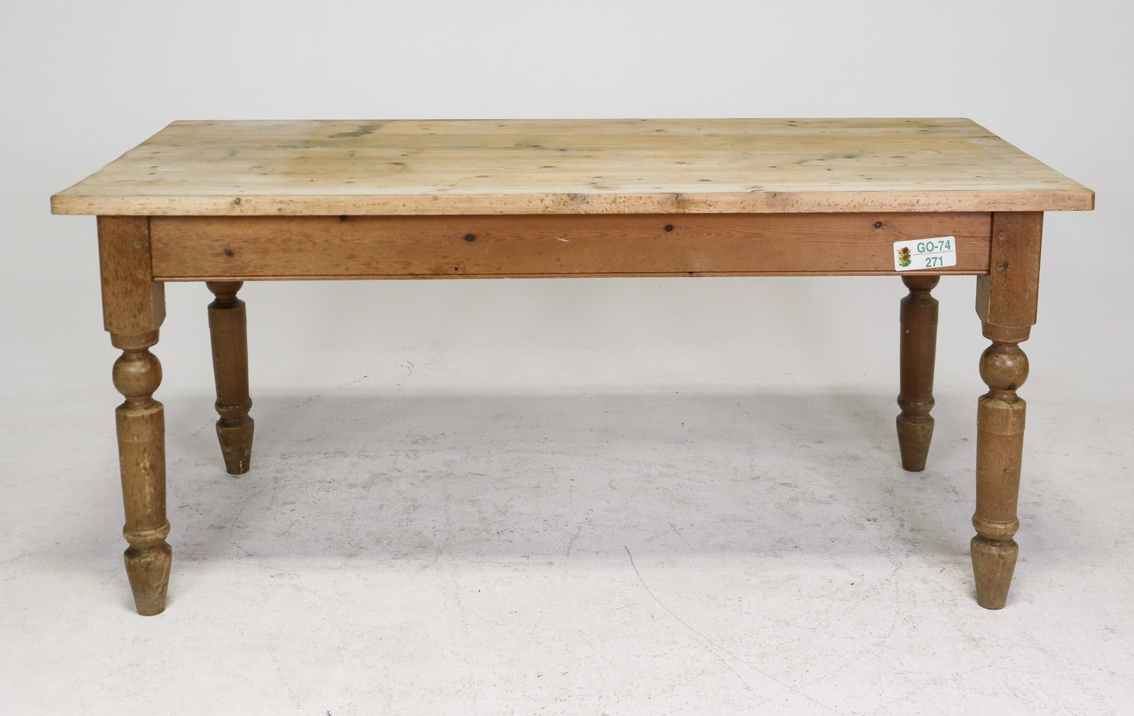 British Pine Turned Leg Farmhouse Table (1 of 6)