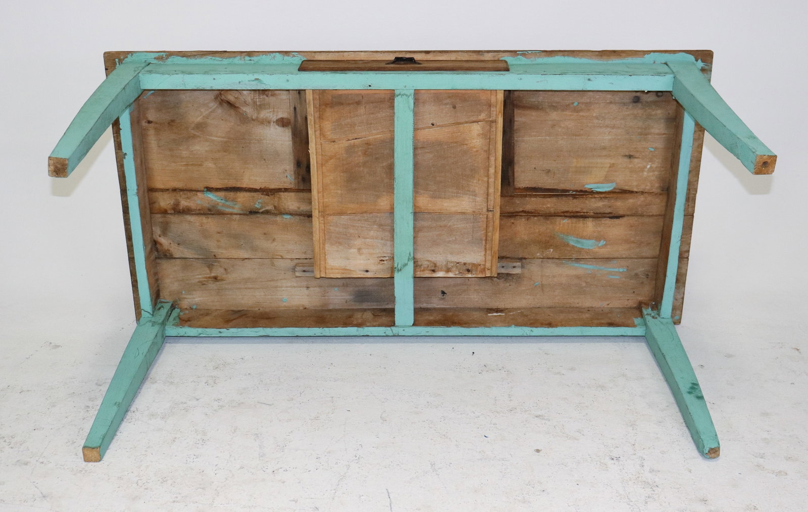 British Pine Painted Table With Drawer - 6